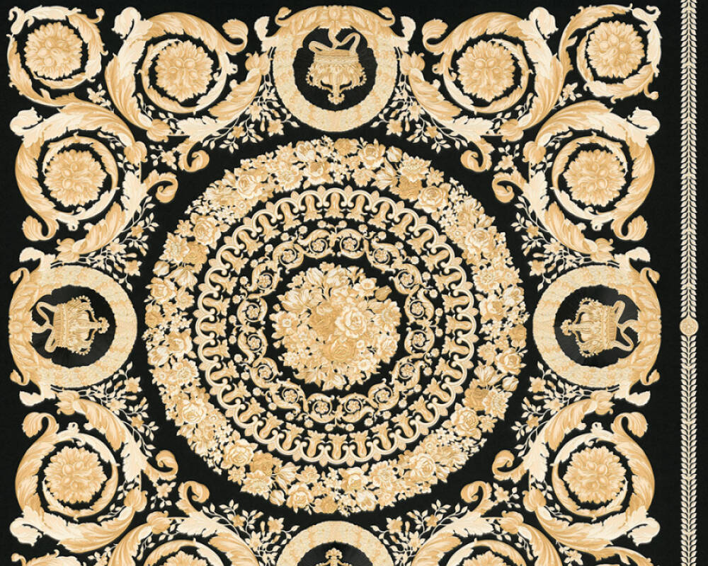 Versace Home Wallpaper Baroque, Beige, Black, Cream, - 37055 3 - HD Wallpaper 