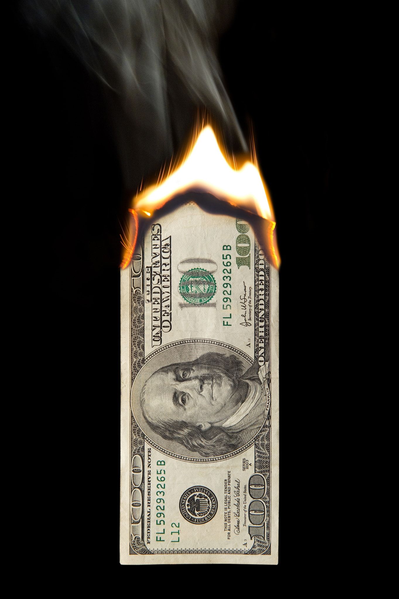 Dollar Bills On Fire - HD Wallpaper 