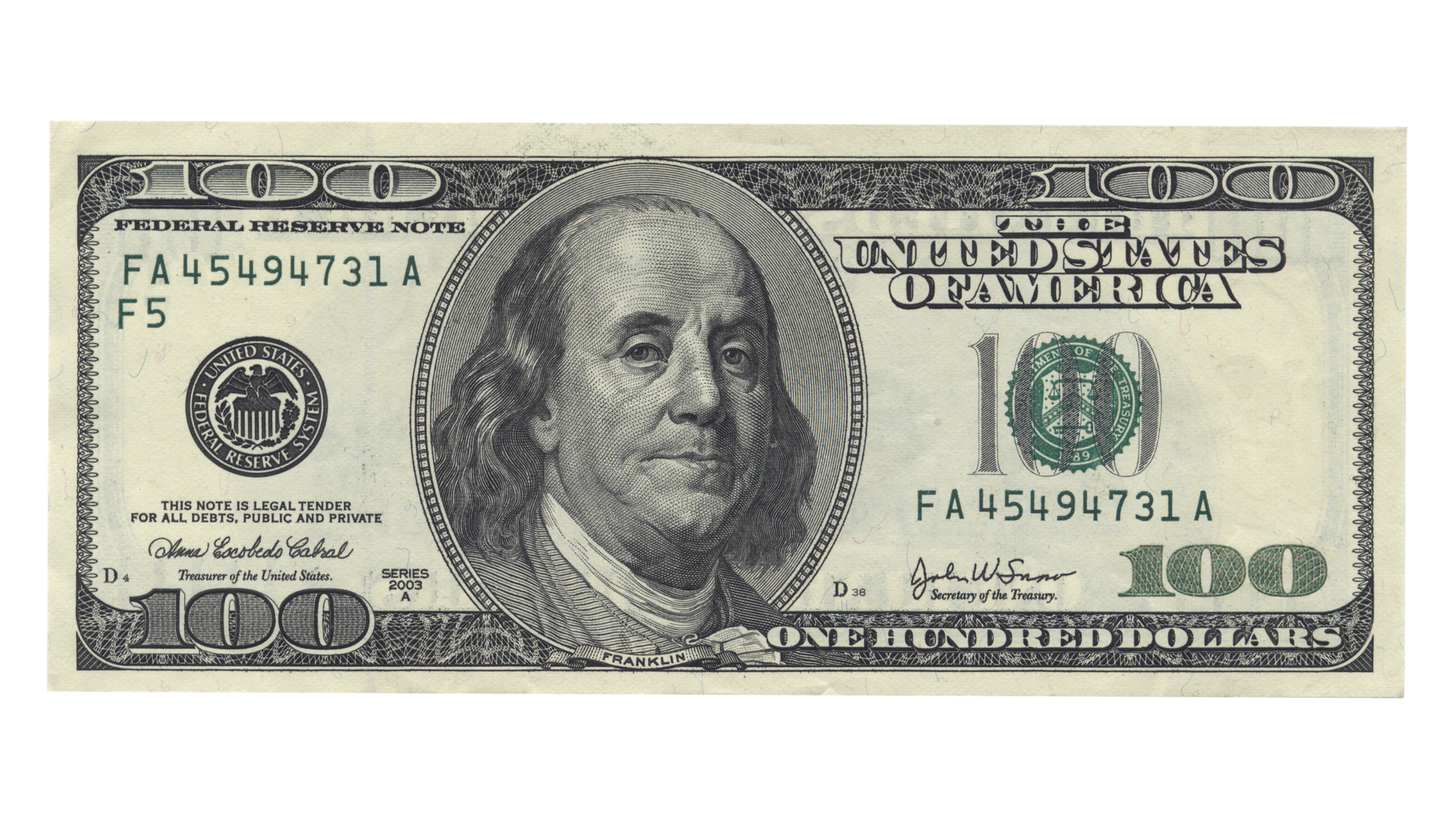 Benjamin Franklin United States One Hundred Dollar - 100 Us Dollar - HD Wallpaper 