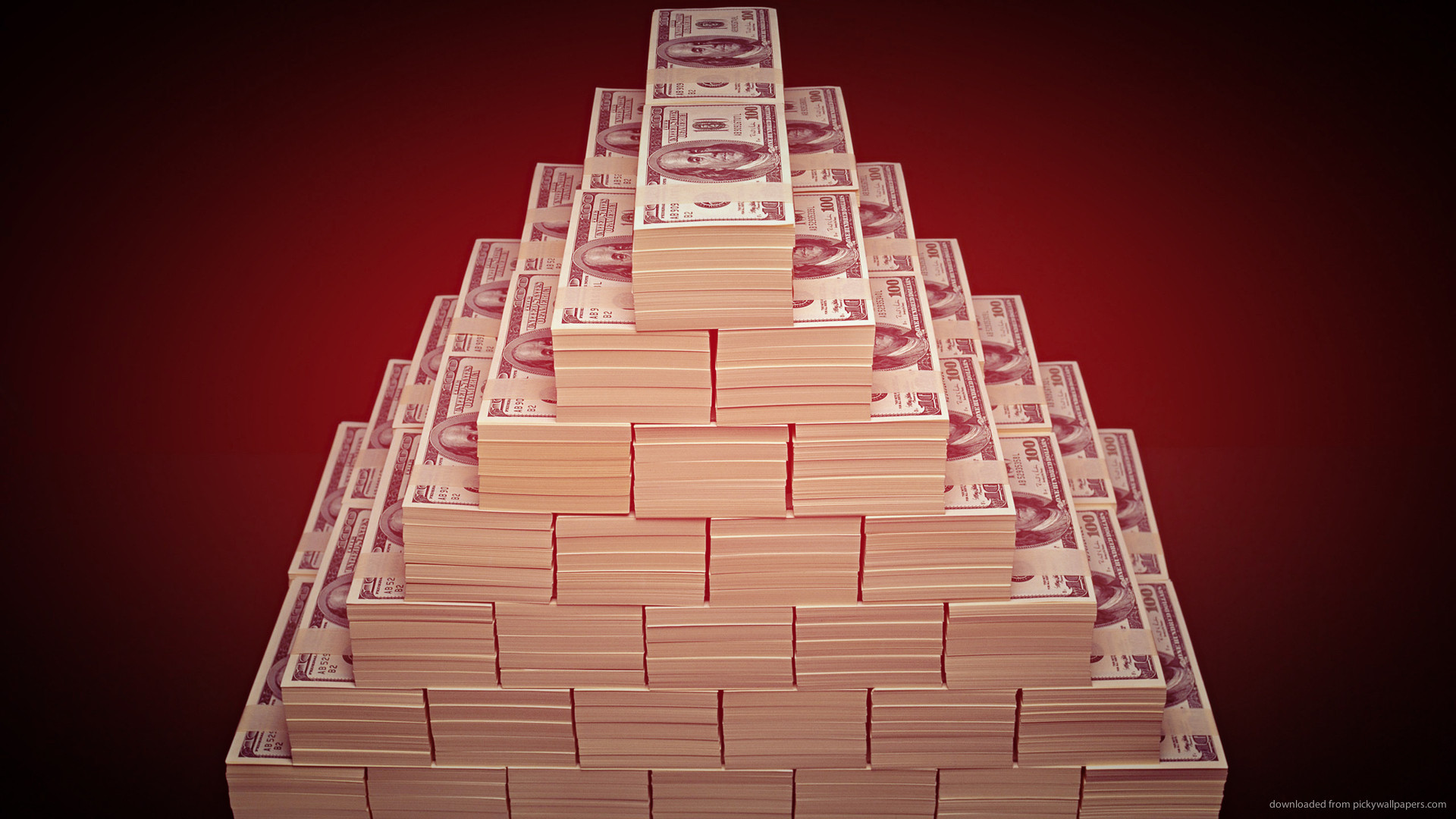 Hd Stacks Of 100 Dollar Bills Wallpaper 
 Data-src - Pyramid Stack Of Cash - HD Wallpaper 