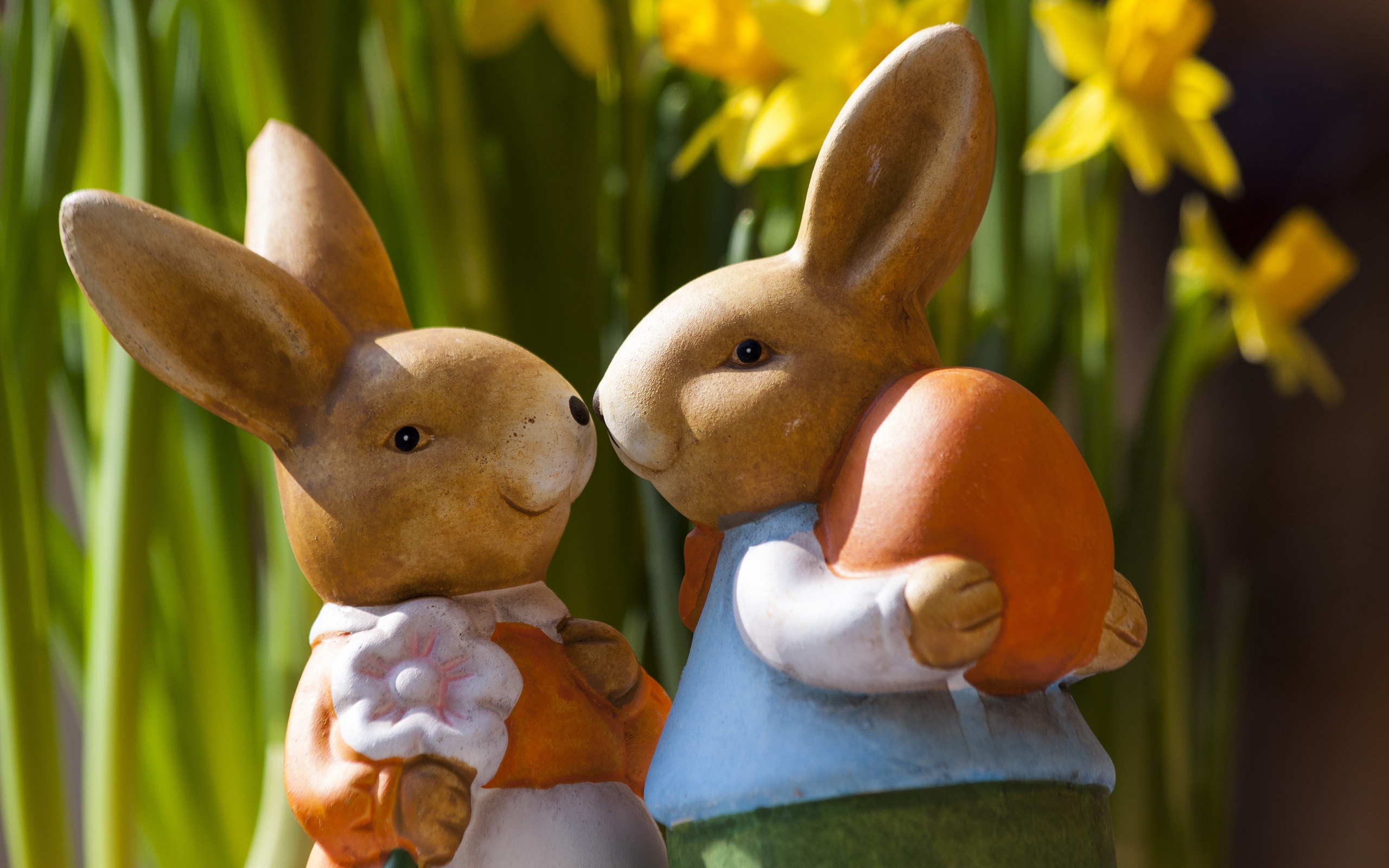 Wallpaper Easter Bunny, Rabbits, Flowers - Happy Easter 2018 Animation - HD Wallpaper 