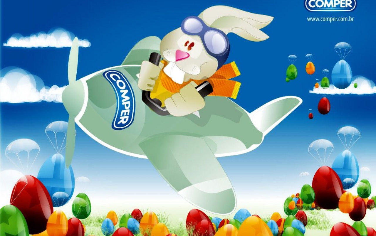 Flying Easter Bunny Wallpapers - Flying Easter Bunny - HD Wallpaper 