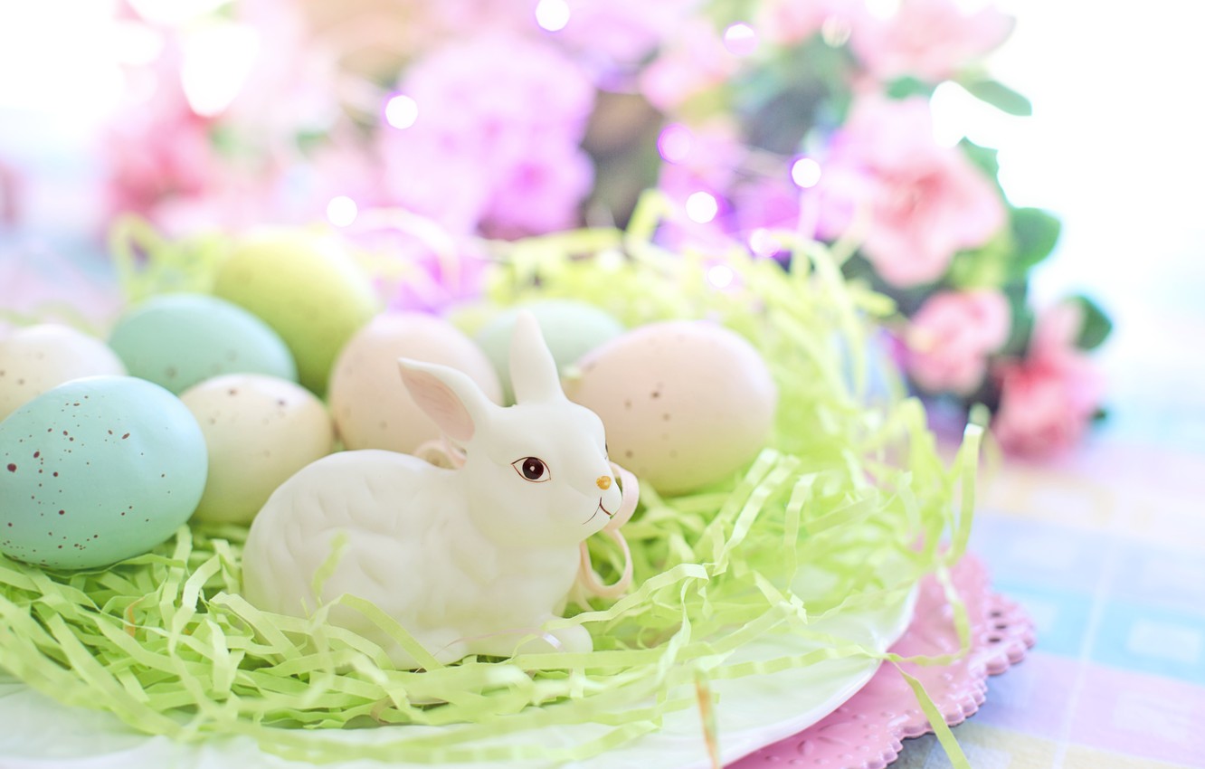 Photo Wallpaper Holiday Eggs Easter Bunny うさぎ の イースター 壁紙 1332x850 Wallpaper Teahub Io