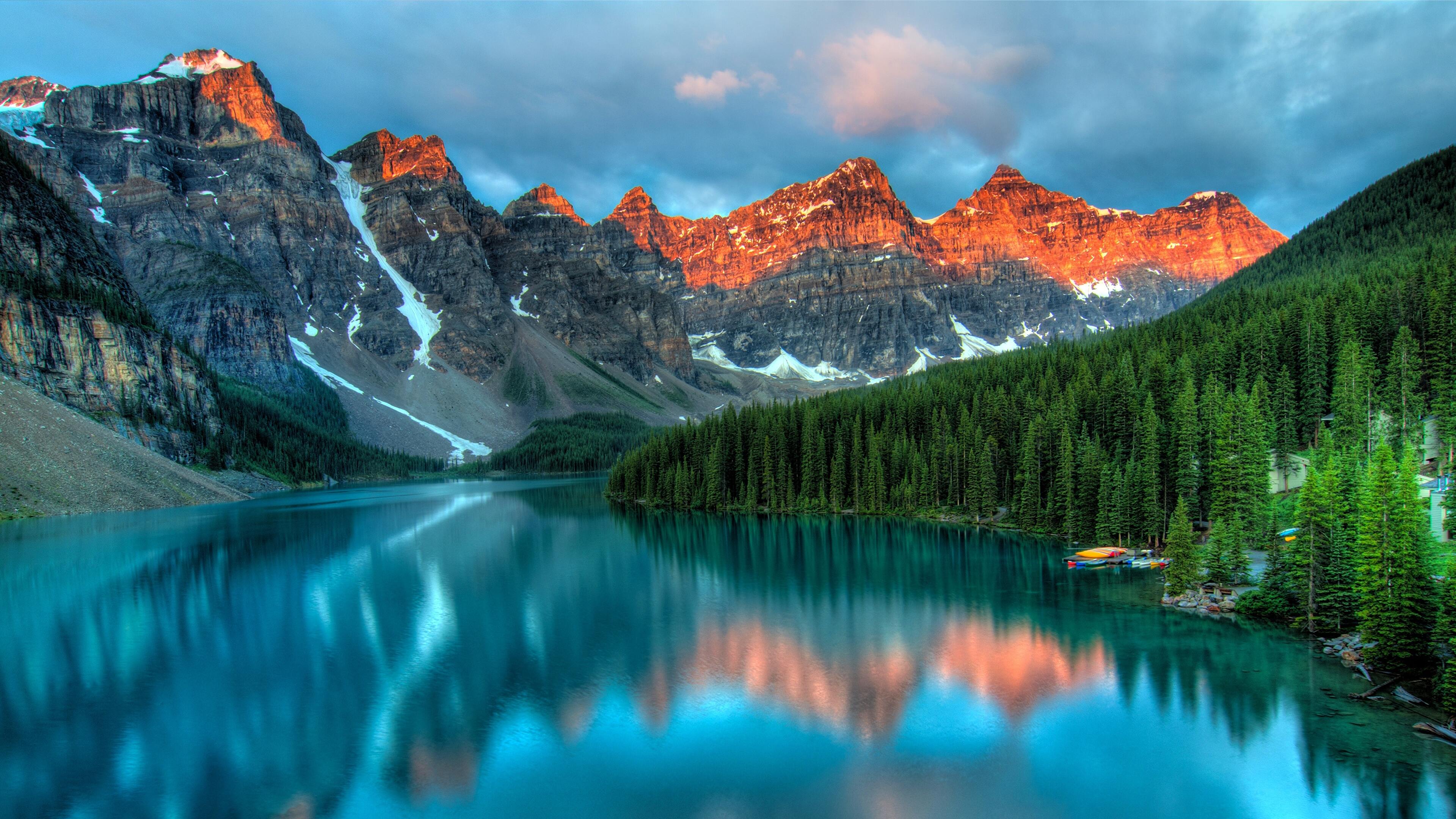 Lake Moraine Banff National Park Canada Wallpaper - HD Wallpaper 