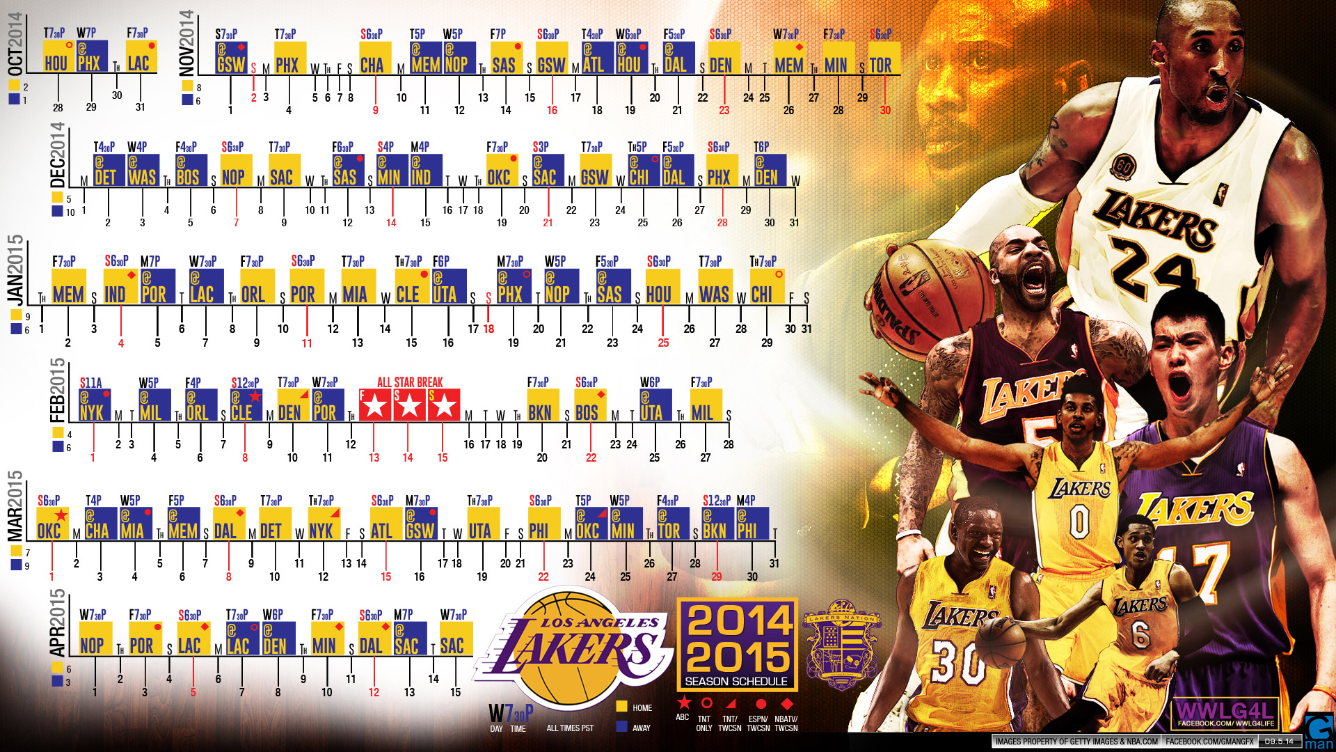 La Lakers 2014-2015 Schedule Wallpaper - Lakers Schedule 17 18 - HD Wallpaper 