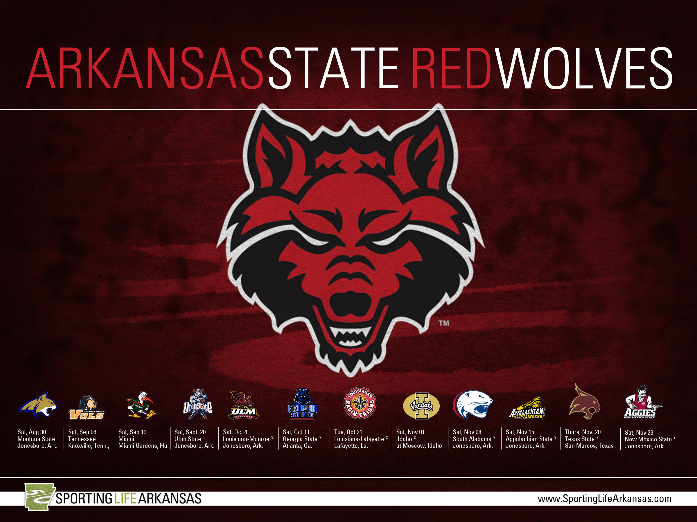 Arkansas State University Football Schedule 2018 - HD Wallpaper 
