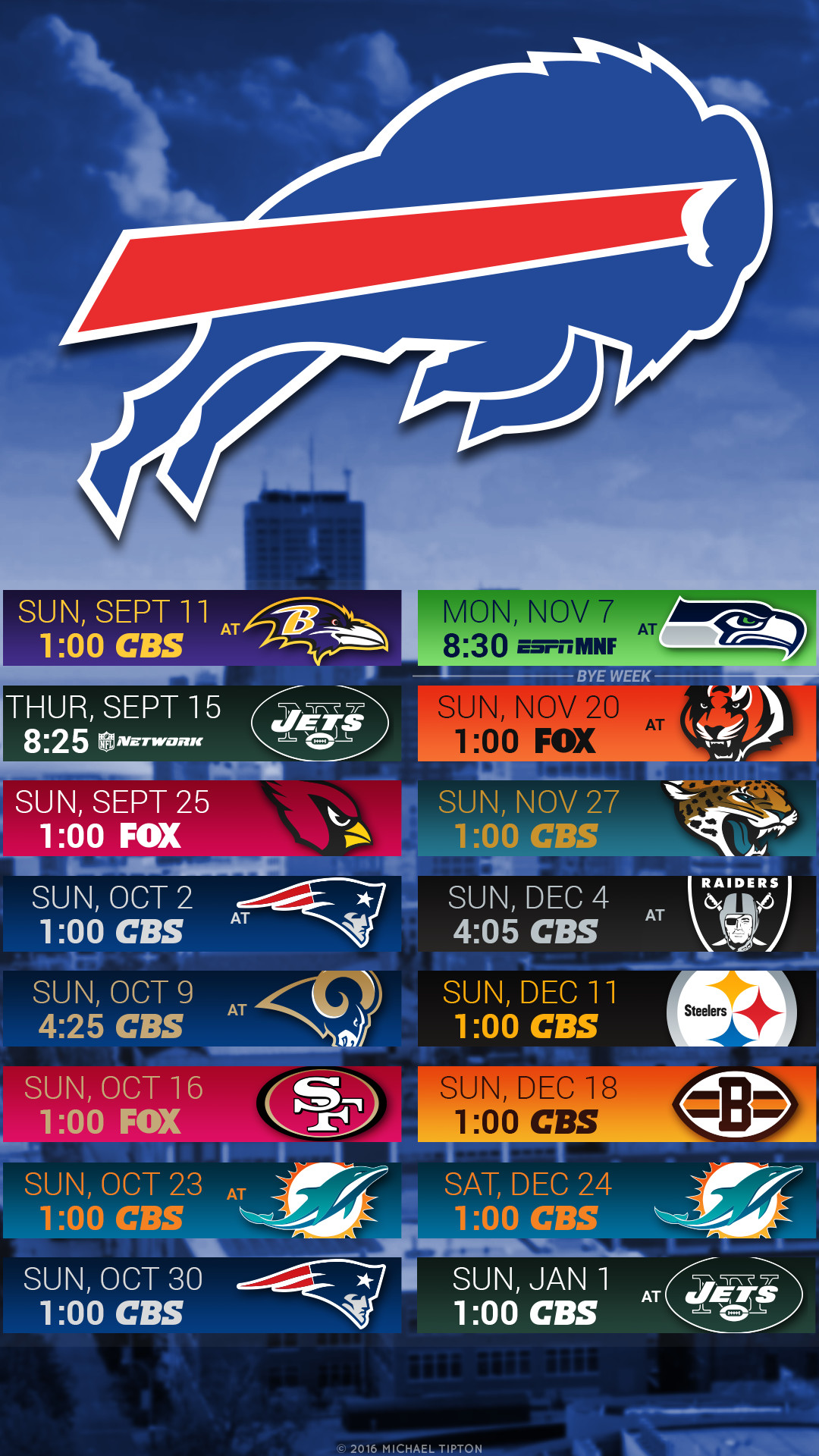 Buffalo Bills 2016 Schedule Logo Wallpaper Iphone 5, - Buffalo Bills 2019 Schedule Phone - HD Wallpaper 
