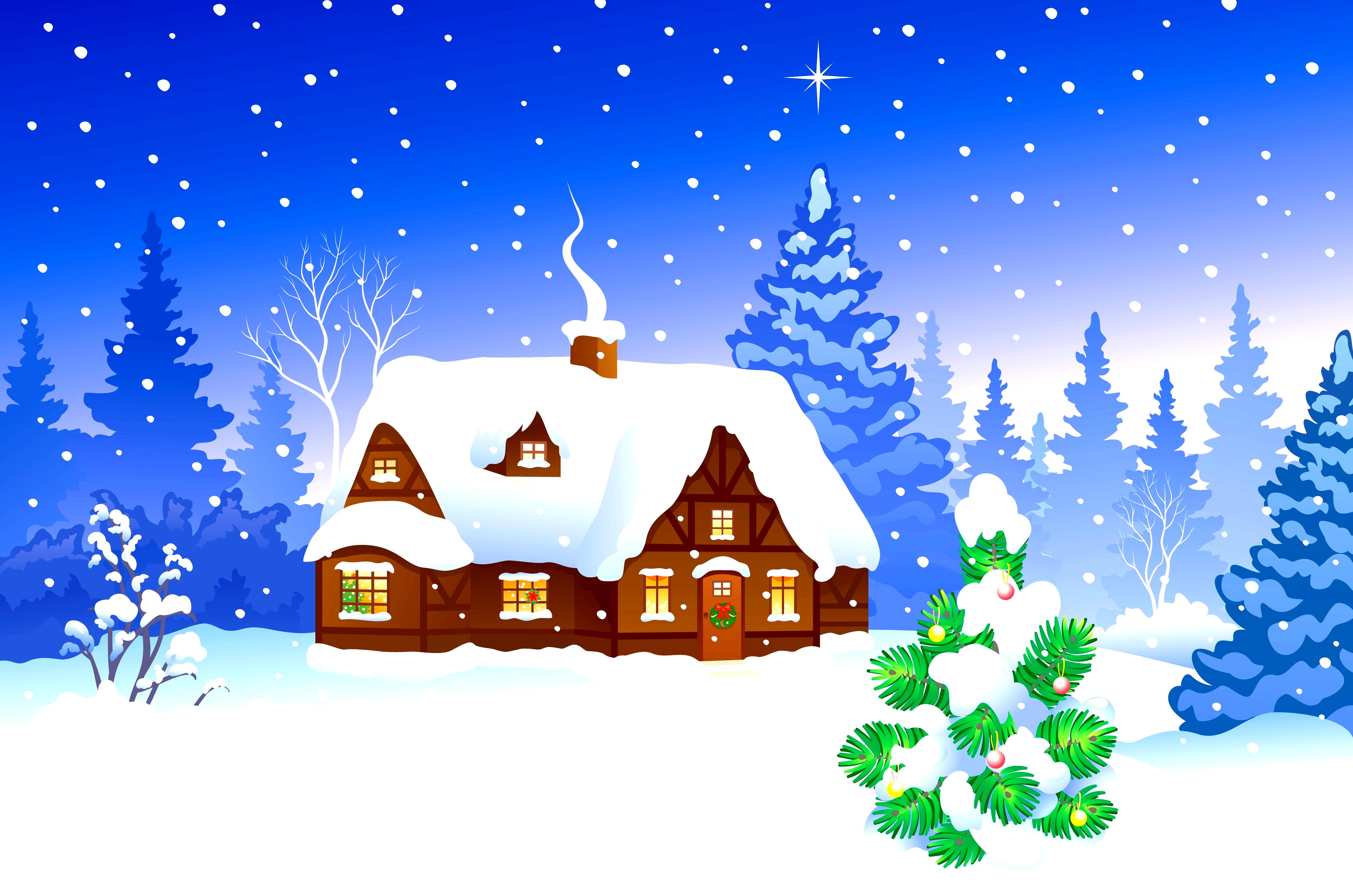 #p5t68cp Free Desktop Wallpaper Winter Holiday Px - Christmas House Illustration - HD Wallpaper 