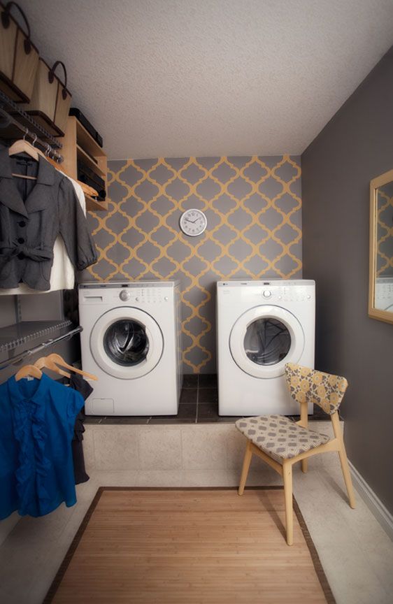 Moroccan Wallpaper - Laundry Room Stencil Wall - HD Wallpaper 