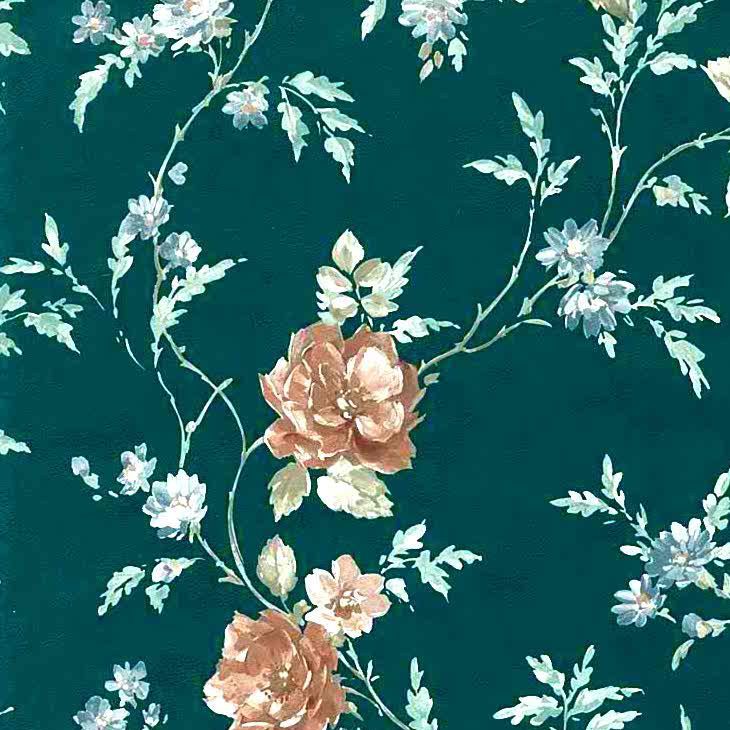 Green Satin Roses Vintage Wallpaper, Blue, Brown, Cotage - Satin - HD Wallpaper 