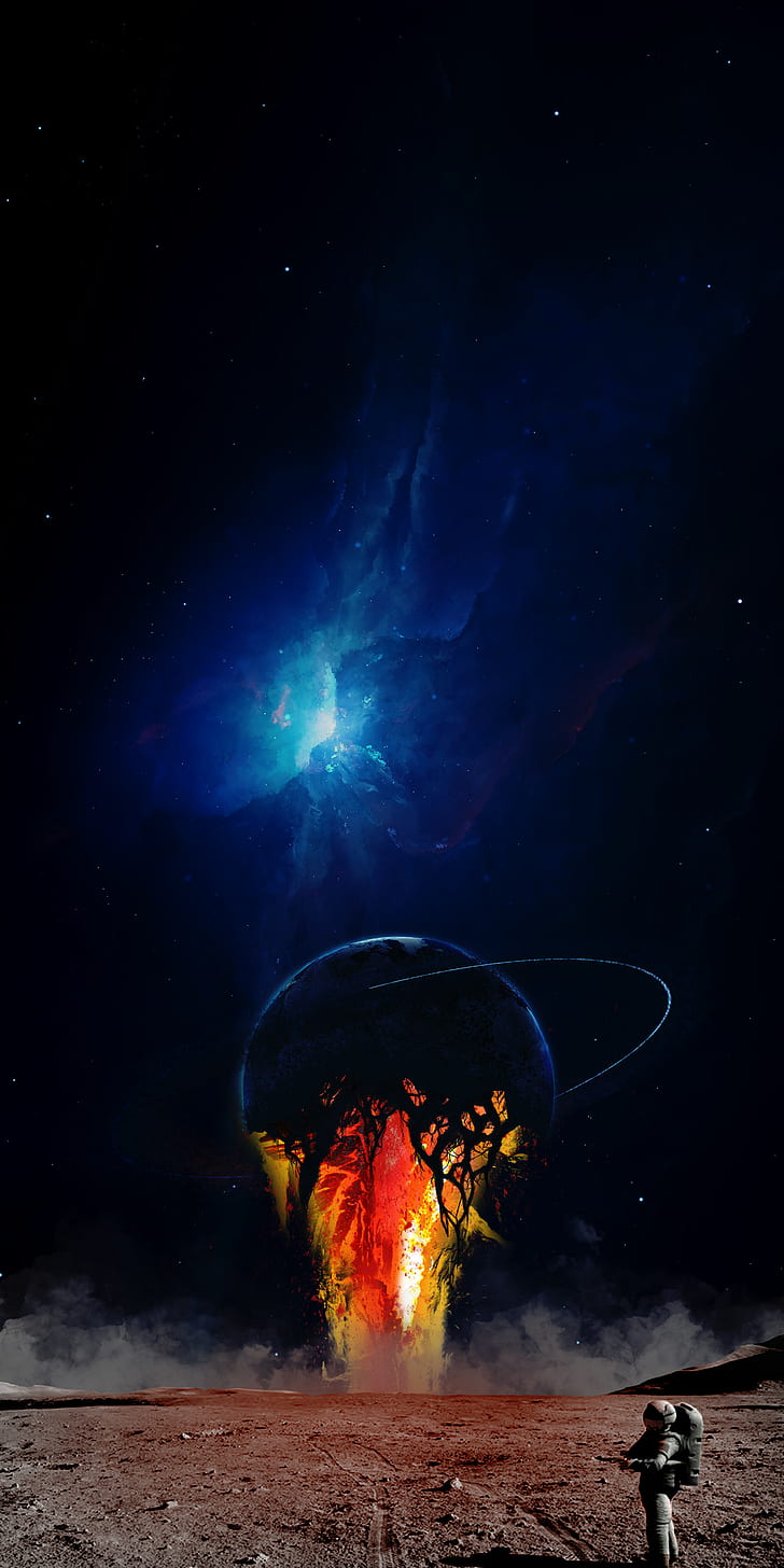 Astronaut, Colorful, Galaxy, Stars, Earth, Plasma, - Astronout Galaxy Wallpaper 4k Iphone - HD Wallpaper 