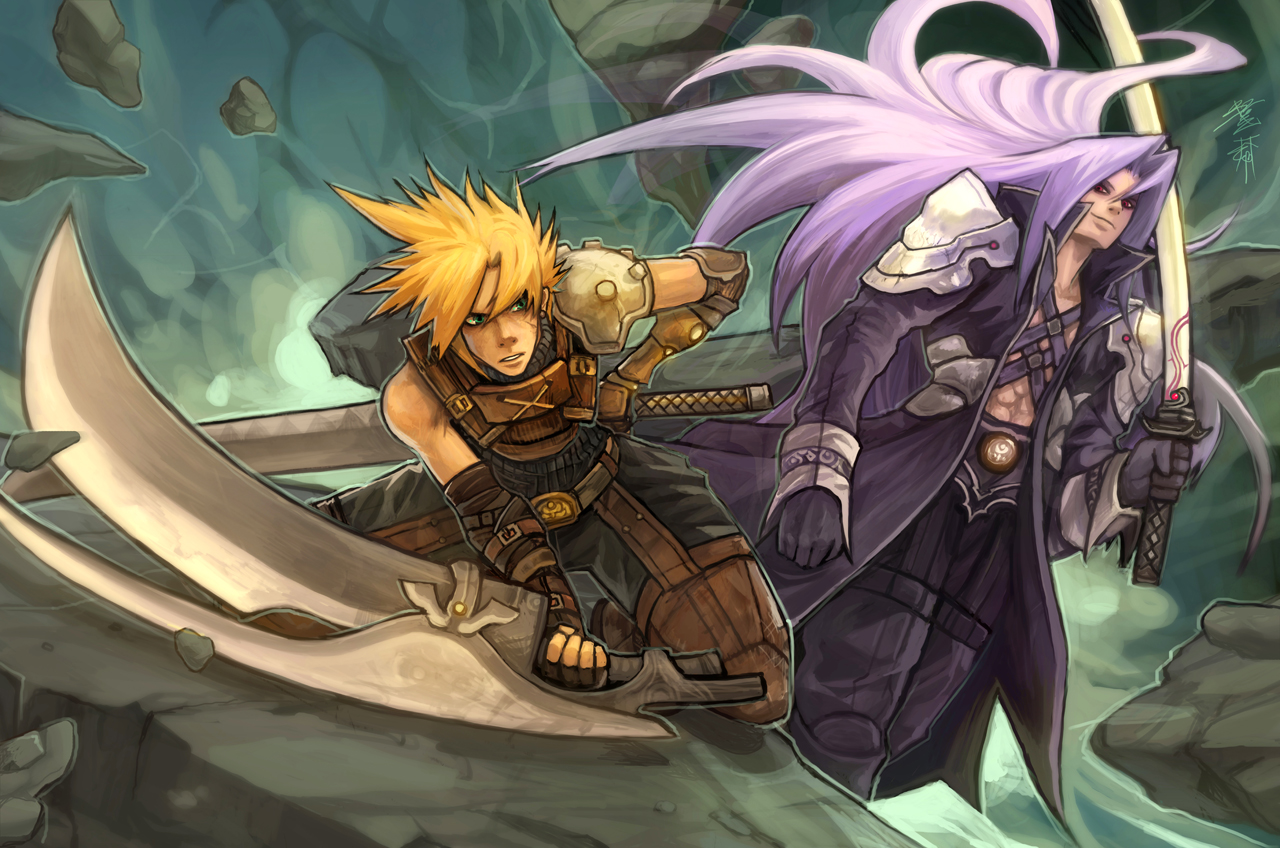 Sephiroth Final Wallpaper - Cloud Vs Sephiroth Artwork - HD Wallpaper 