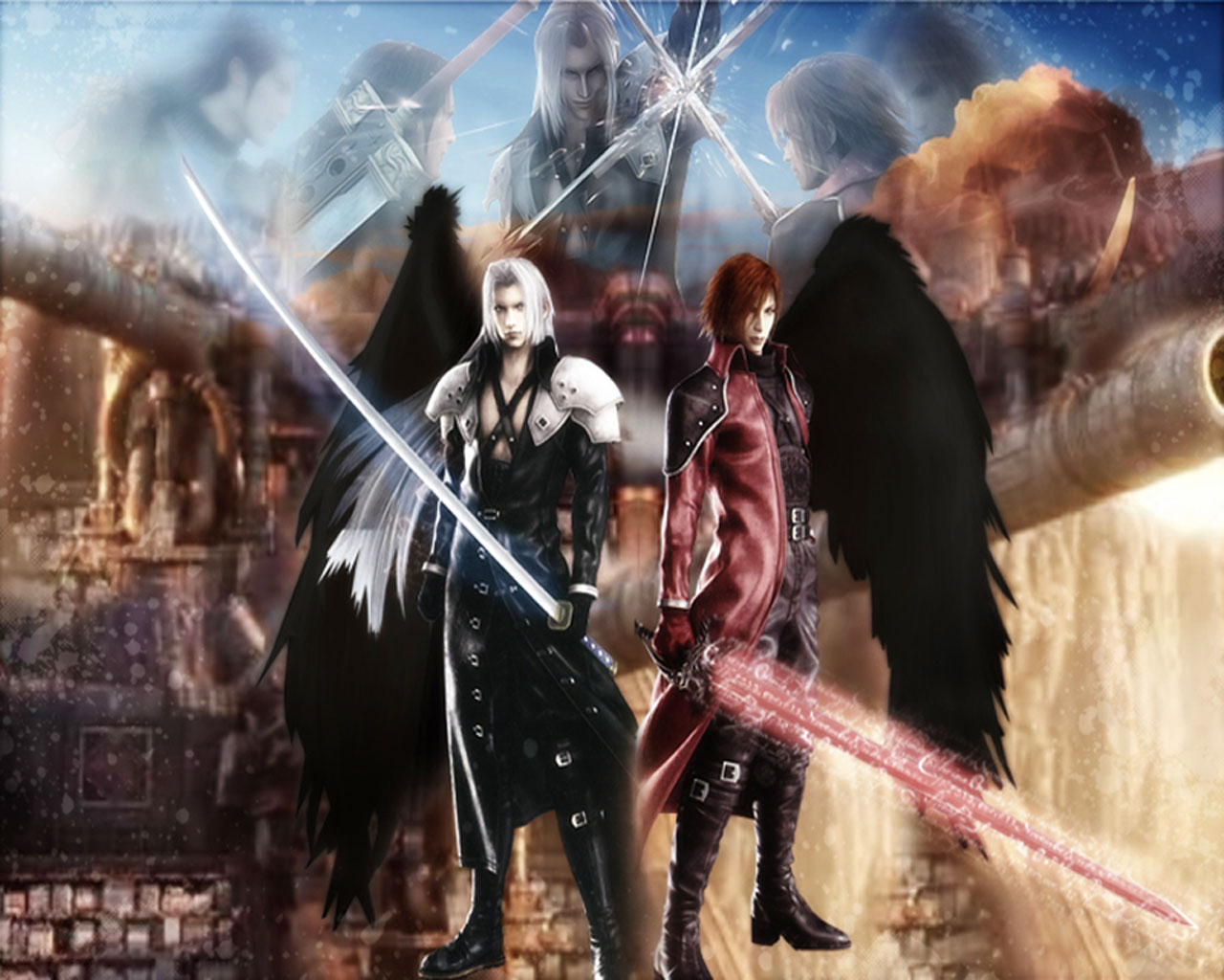 Sephiroth And Genesis - Final Fantasy Genesis Wings - HD Wallpaper 