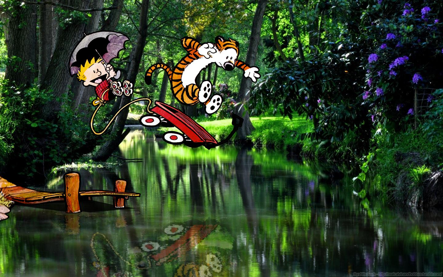 Calvin And Hobbes Realistic - HD Wallpaper 