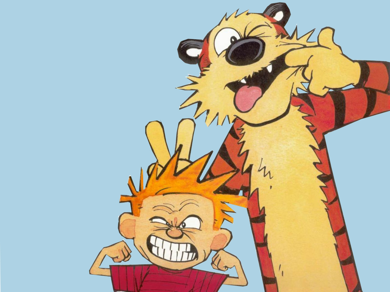 Calvin And Hobbes Wallpaper - Calvin And Hobbes Faces - HD Wallpaper 