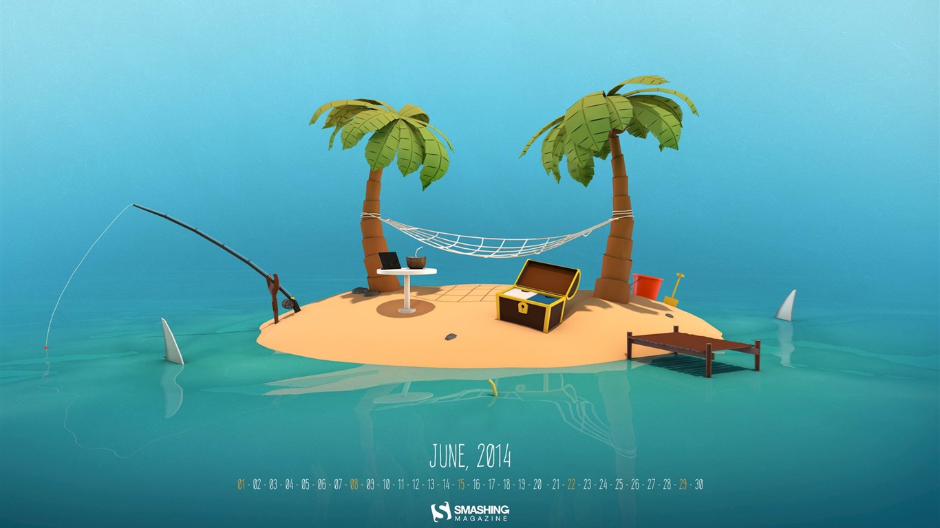 Tropical Island-june 2014 Calendar Wallpaper2014 - Wallpaper - HD Wallpaper 