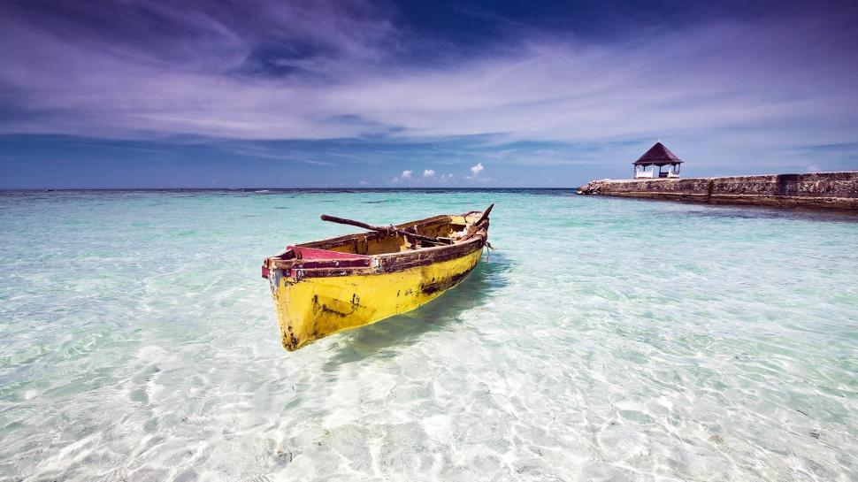 Crystal Clear Caribbean Sea Wallpaper,clear Hd Wallpaper,pier - Jamaica Sea Water Clear - HD Wallpaper 