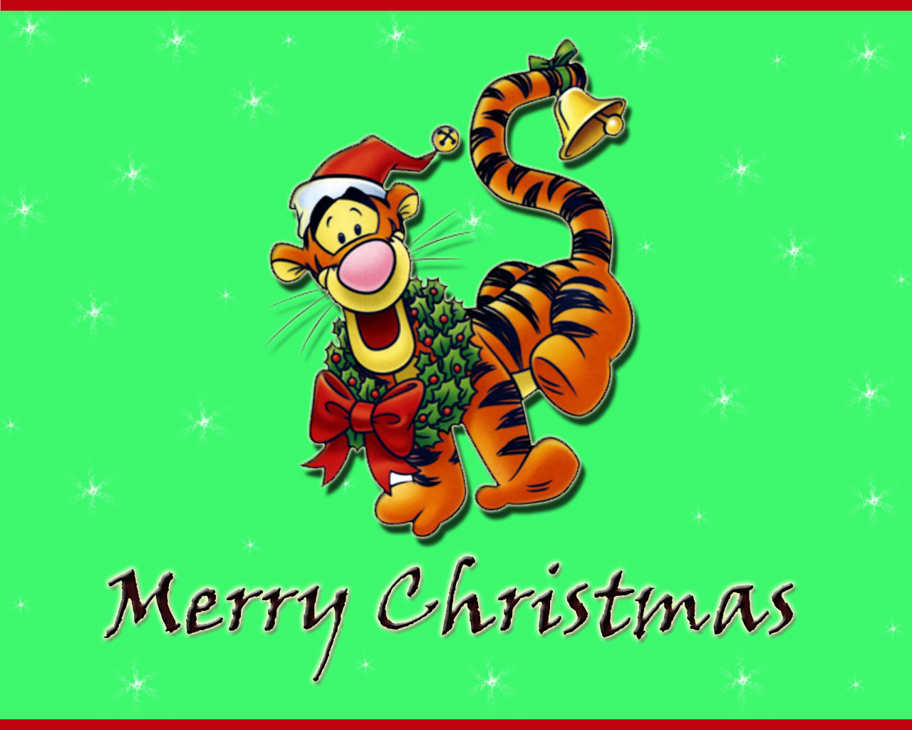 Tigger Wishes You A Merry Christmas Wallpaper - HD Wallpaper 