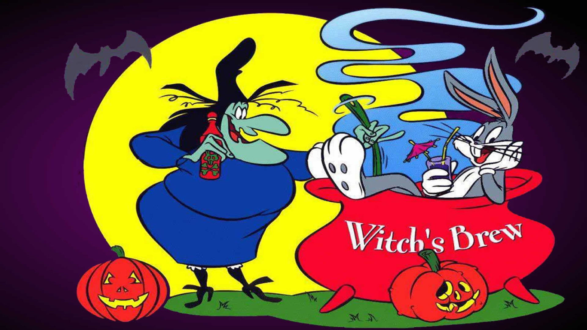 Bugs Bunny Looney Tunes Hallowwen H Wallpaper - Bugs Bunny Witches Brew - HD Wallpaper 
