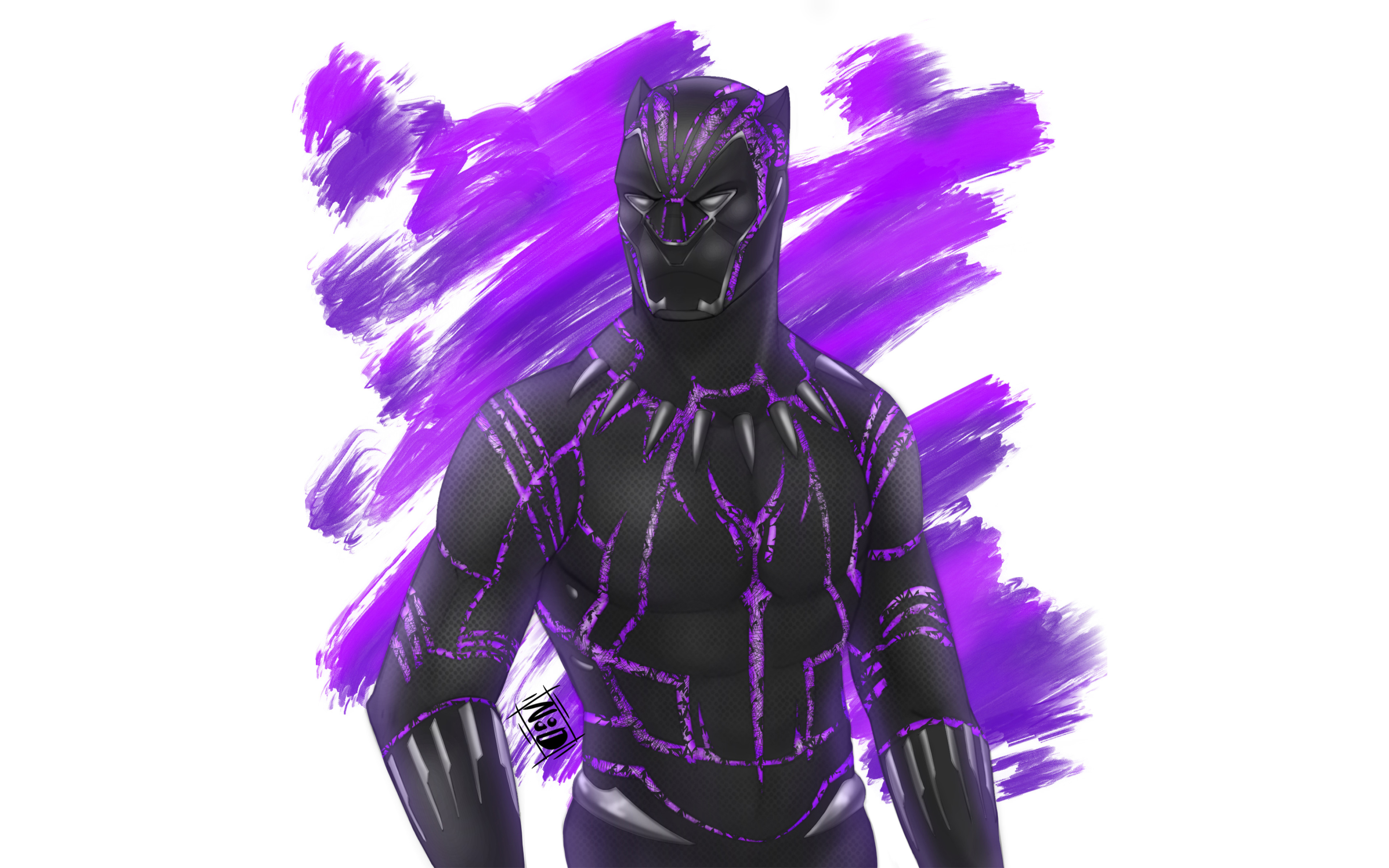 Black Panther T Challa Purple - HD Wallpaper 