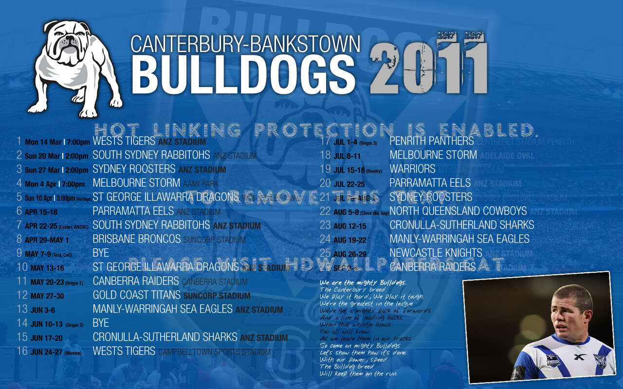 Bulldogs Draw 2011 Nrl Sports Rugby - Canterbury Bulldogs - HD Wallpaper 