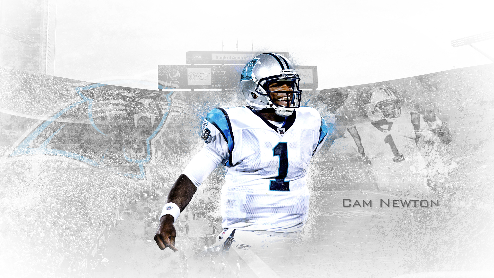 Men S Nike Carolina Panthers Cam Newton Elite Grey - Cam Newton Wallpaper Panthers - HD Wallpaper 