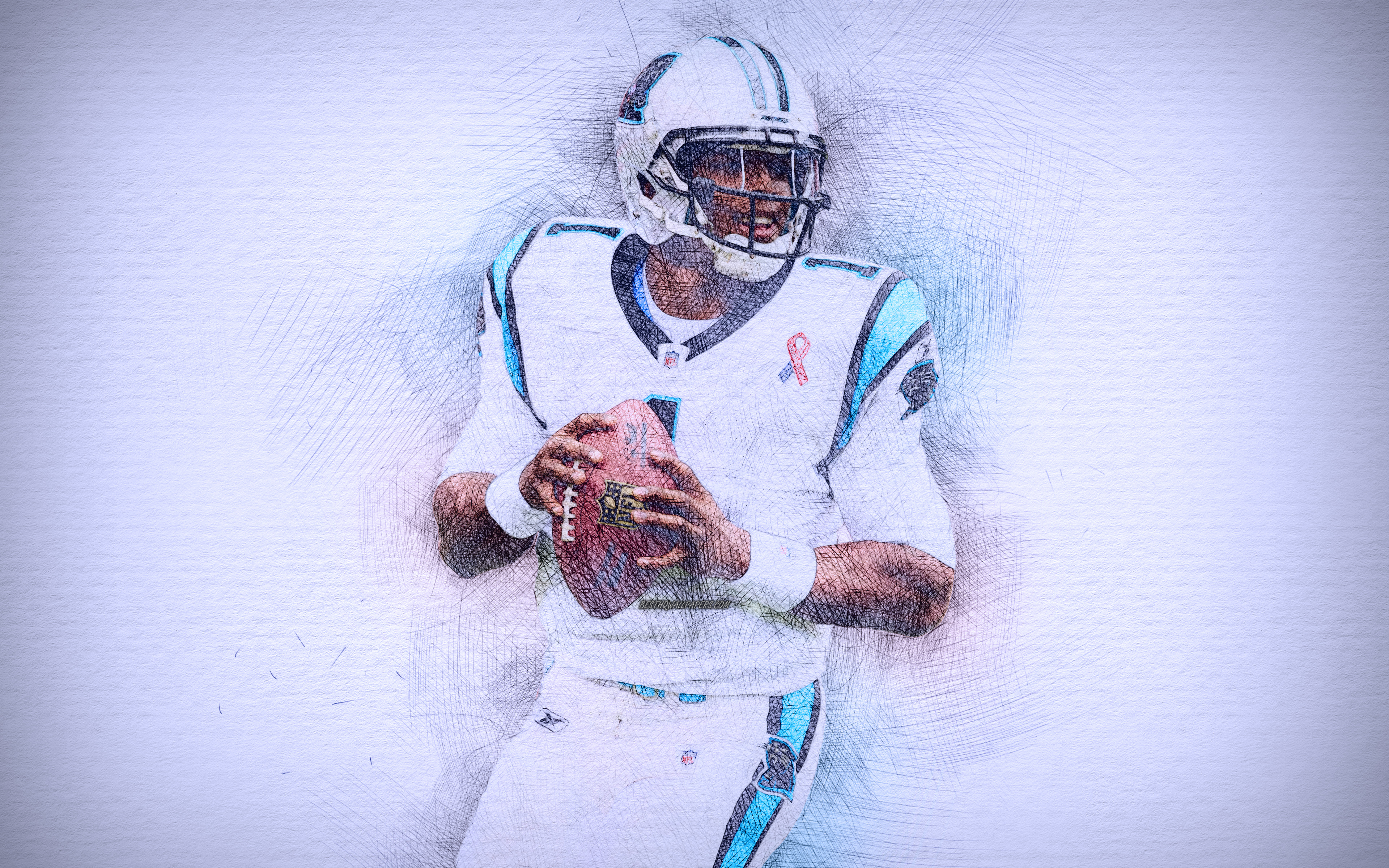 Cam Newton, 4k, Artwork, Quarterback, American Football, - Cam Newton Fond D Ecran - HD Wallpaper 