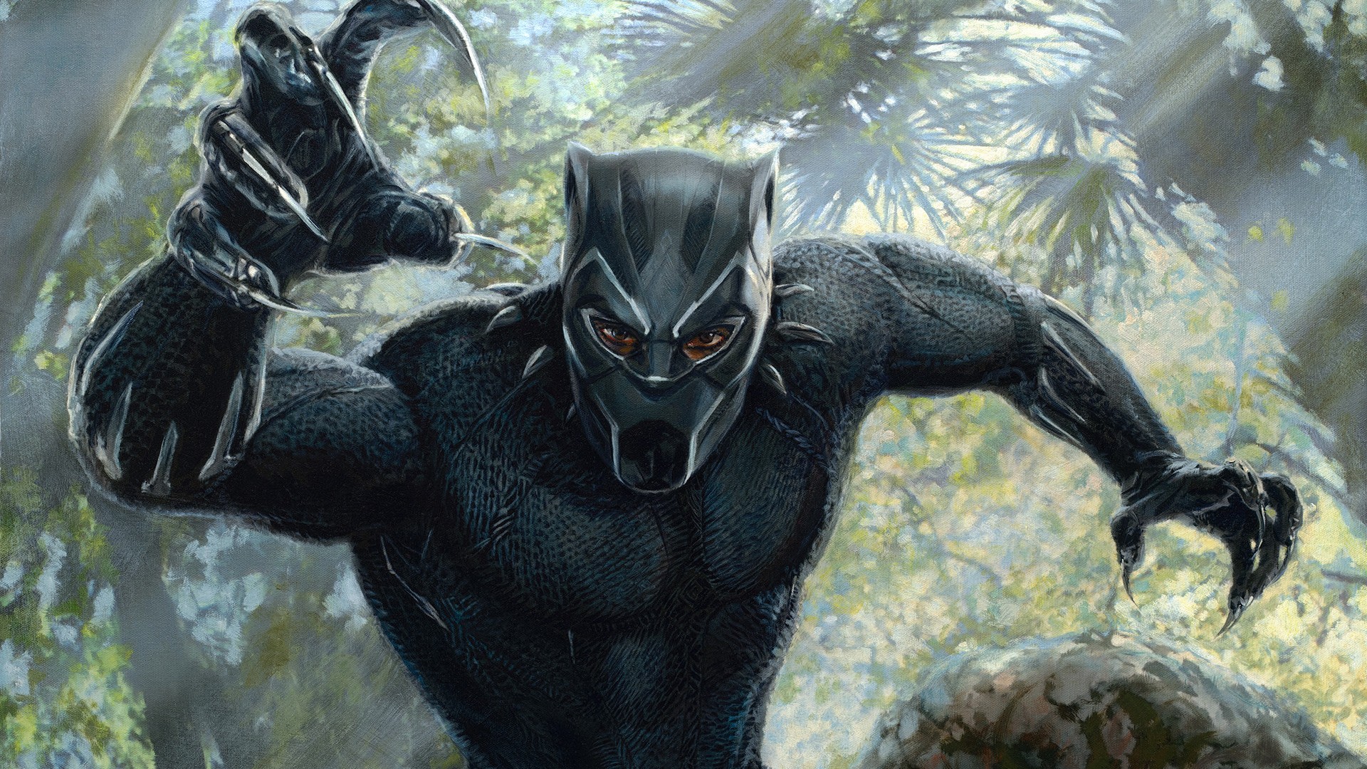 Marvel Black Panther Artwork - HD Wallpaper 