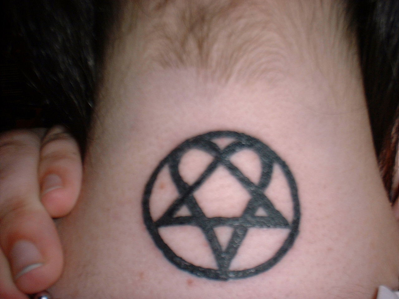 15 Heartagram Tattoo Designs, Images And Pictures - Heartagram Tattoo - HD Wallpaper 