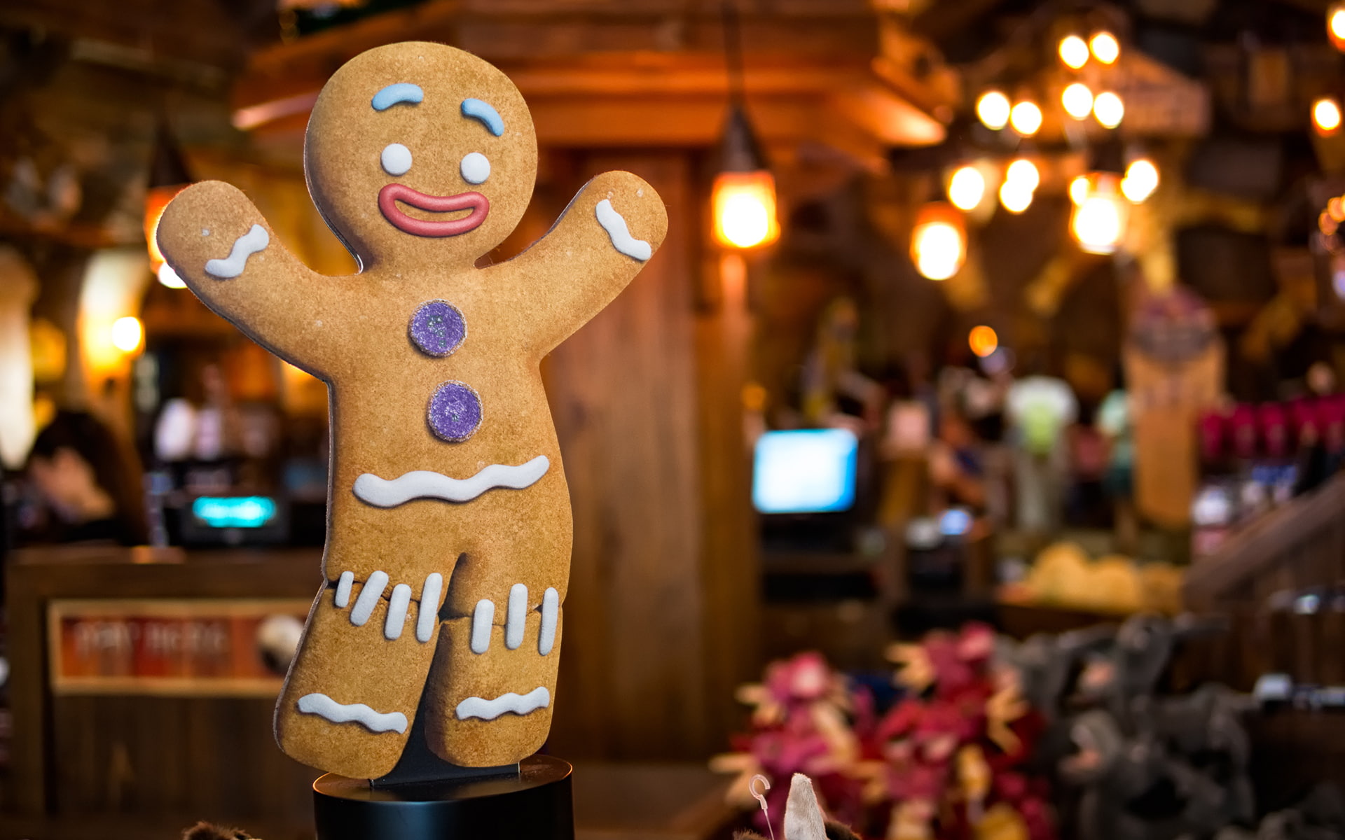 Christmas Wallpaper Gingerbread Man - HD Wallpaper 