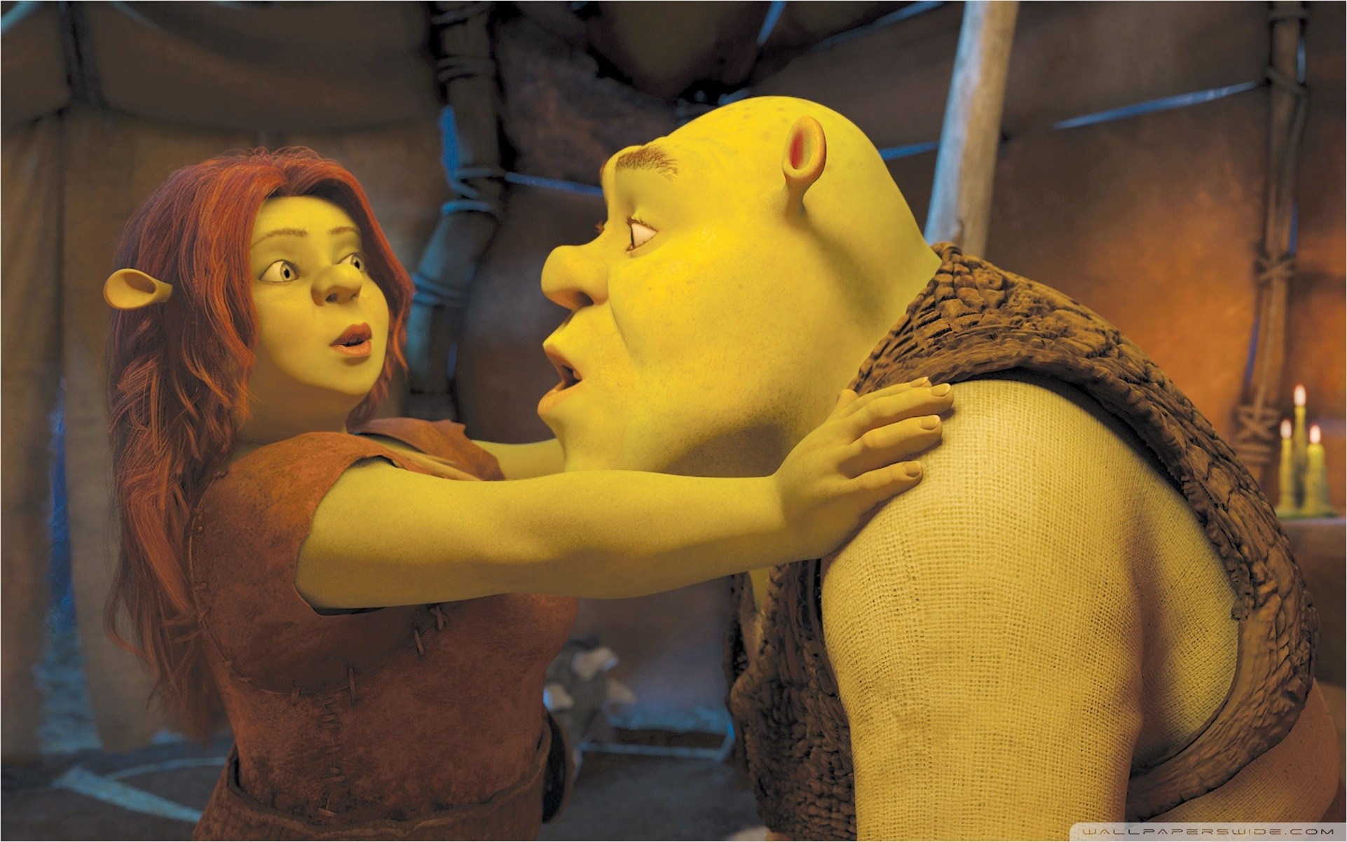 Shrek And Fiona Hd - HD Wallpaper 