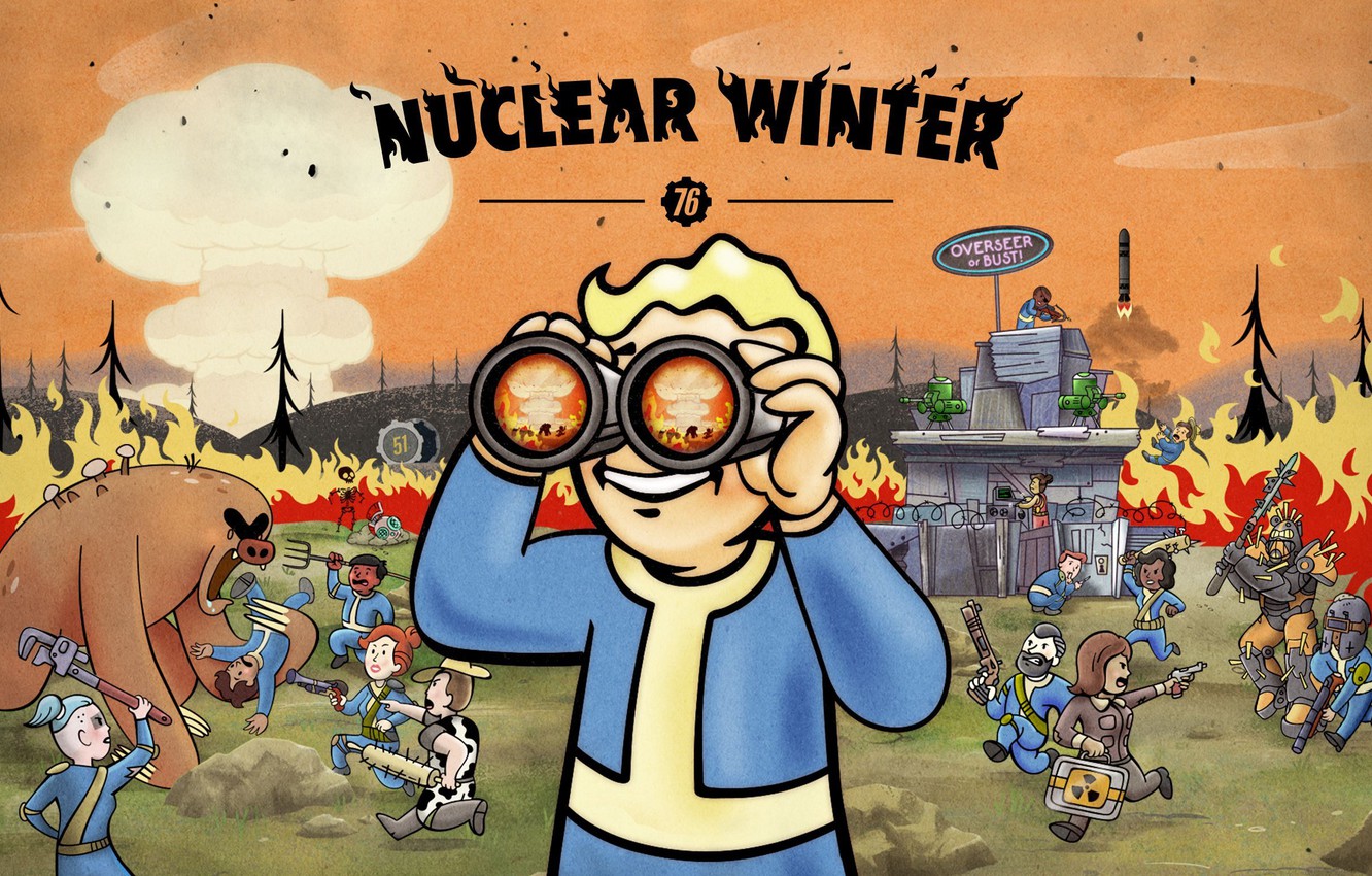 Photo Wallpaper Fire, Fallout, Bethesda Softworks, - Fallout 76 Nuclear Winter - HD Wallpaper 