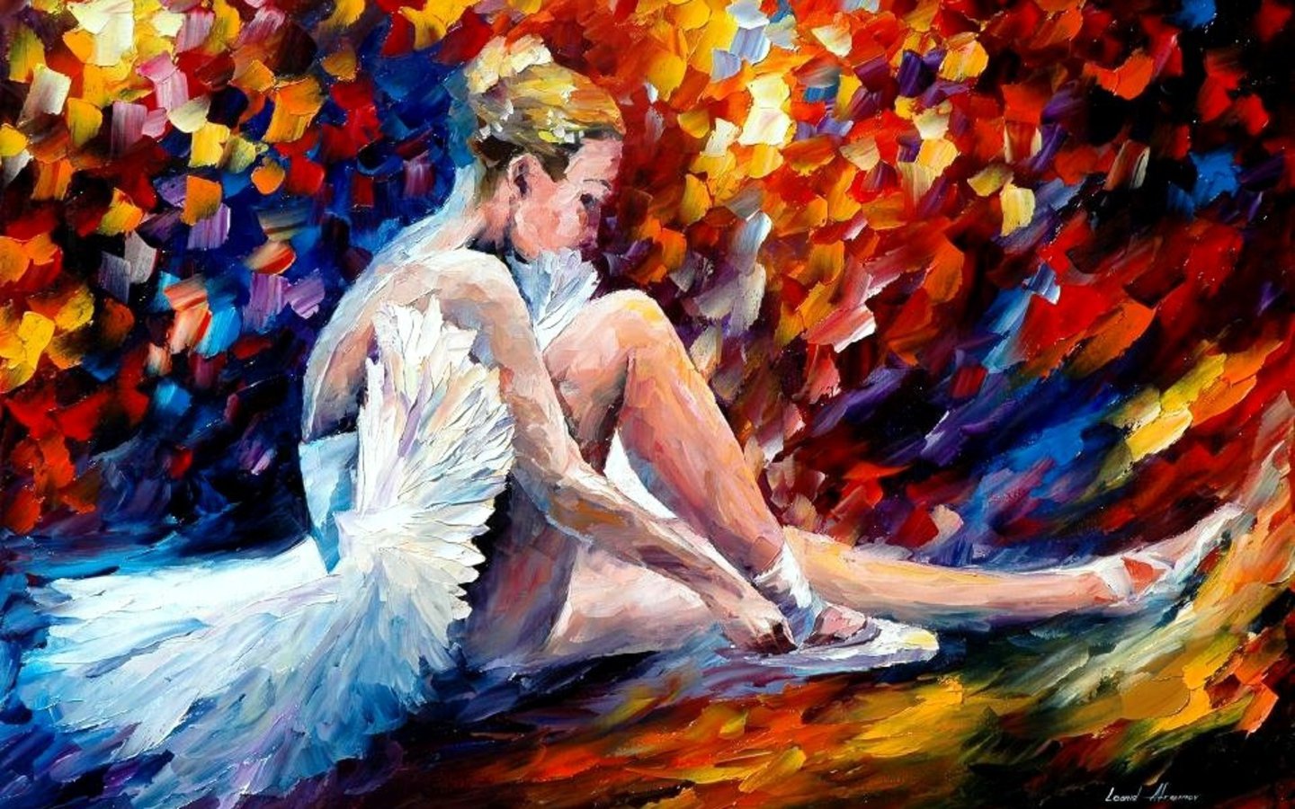 Best Ballerina Wallpaper Id - Leonid Afremov Young Ballerina - HD Wallpaper 