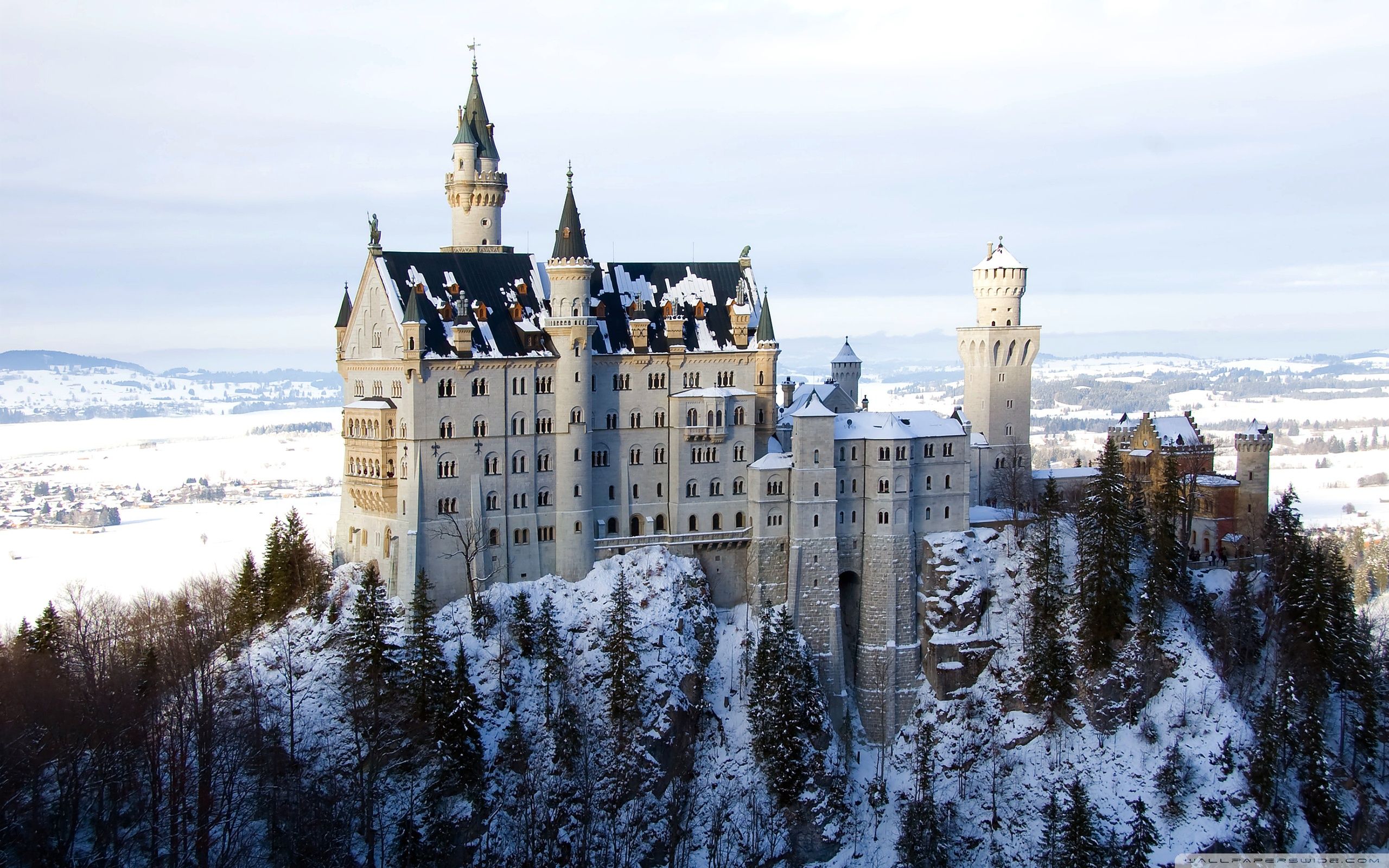 Neuschwanstein Castle In Germany, Winter ❤ 4k Hd Desktop - Neuschwanstein Castle - HD Wallpaper 