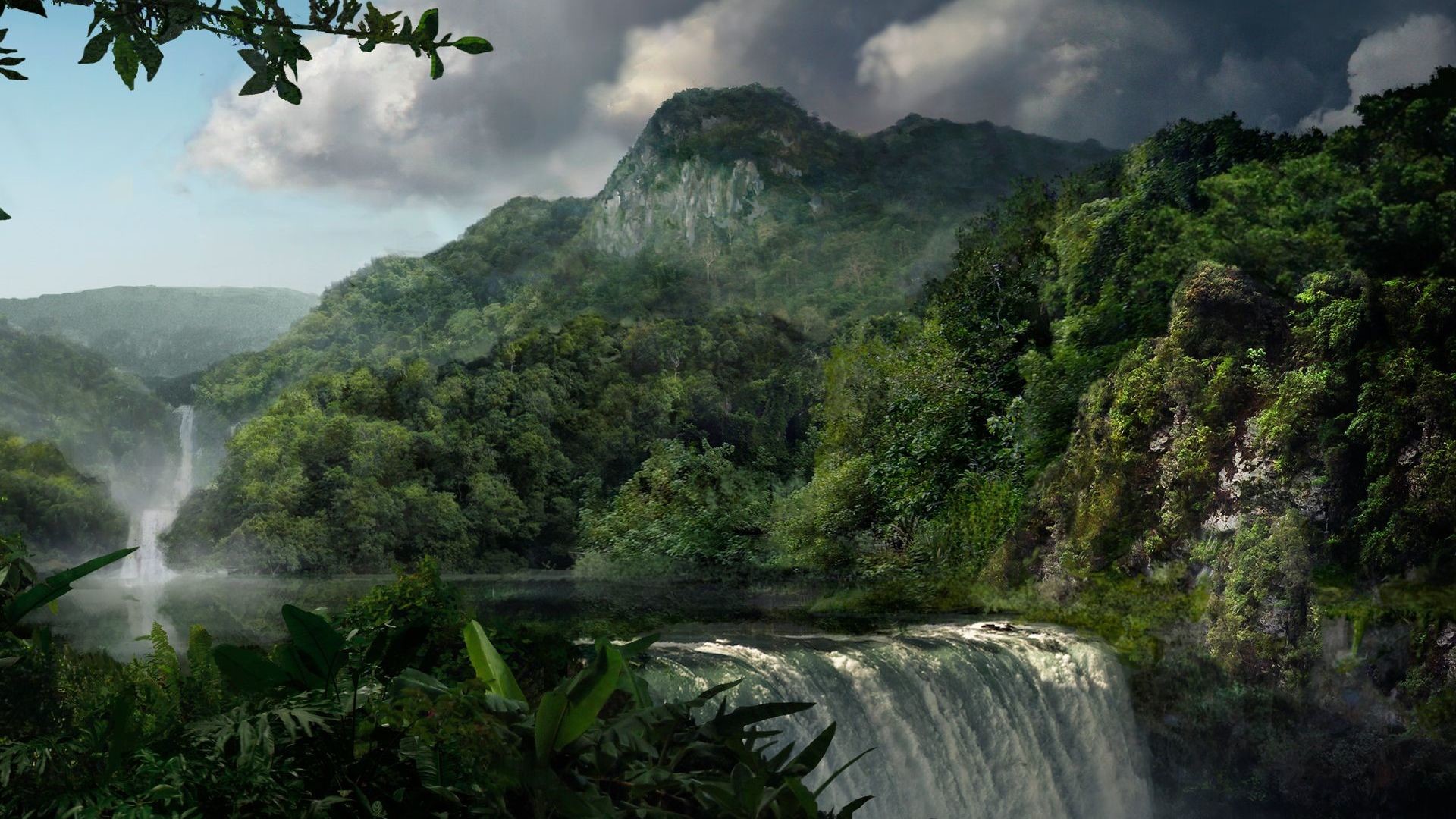 1920x1080, Big Mountains Jungle Wallpaper 
 Data Id - Mountain In The Jungle - HD Wallpaper 