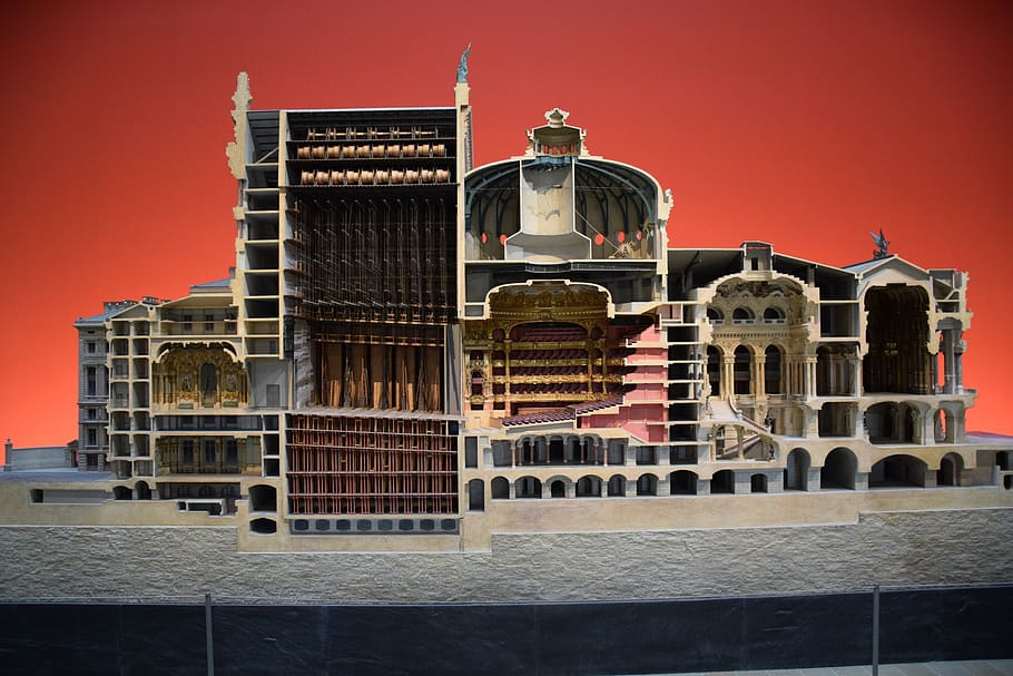 Model, Cross-section, Opera, Paris, France, Orsay, - Paris Opera House Cross Section - HD Wallpaper 