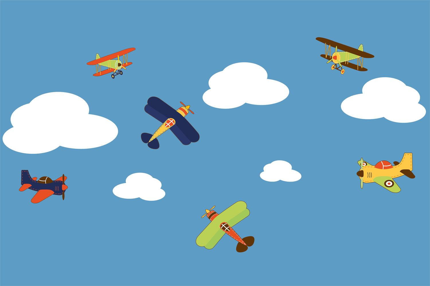 Airplane Pencil And In - Airplane Background Children - HD Wallpaper 