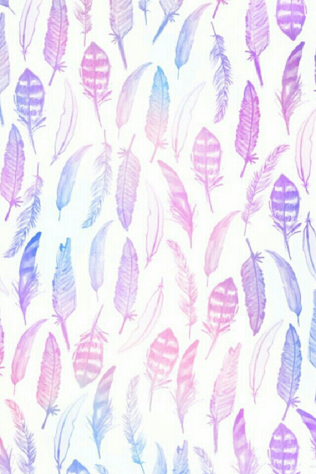 Wallpaper, Feather, And Pattern Image - Cute Phone Wallpaper Feathers - HD Wallpaper 