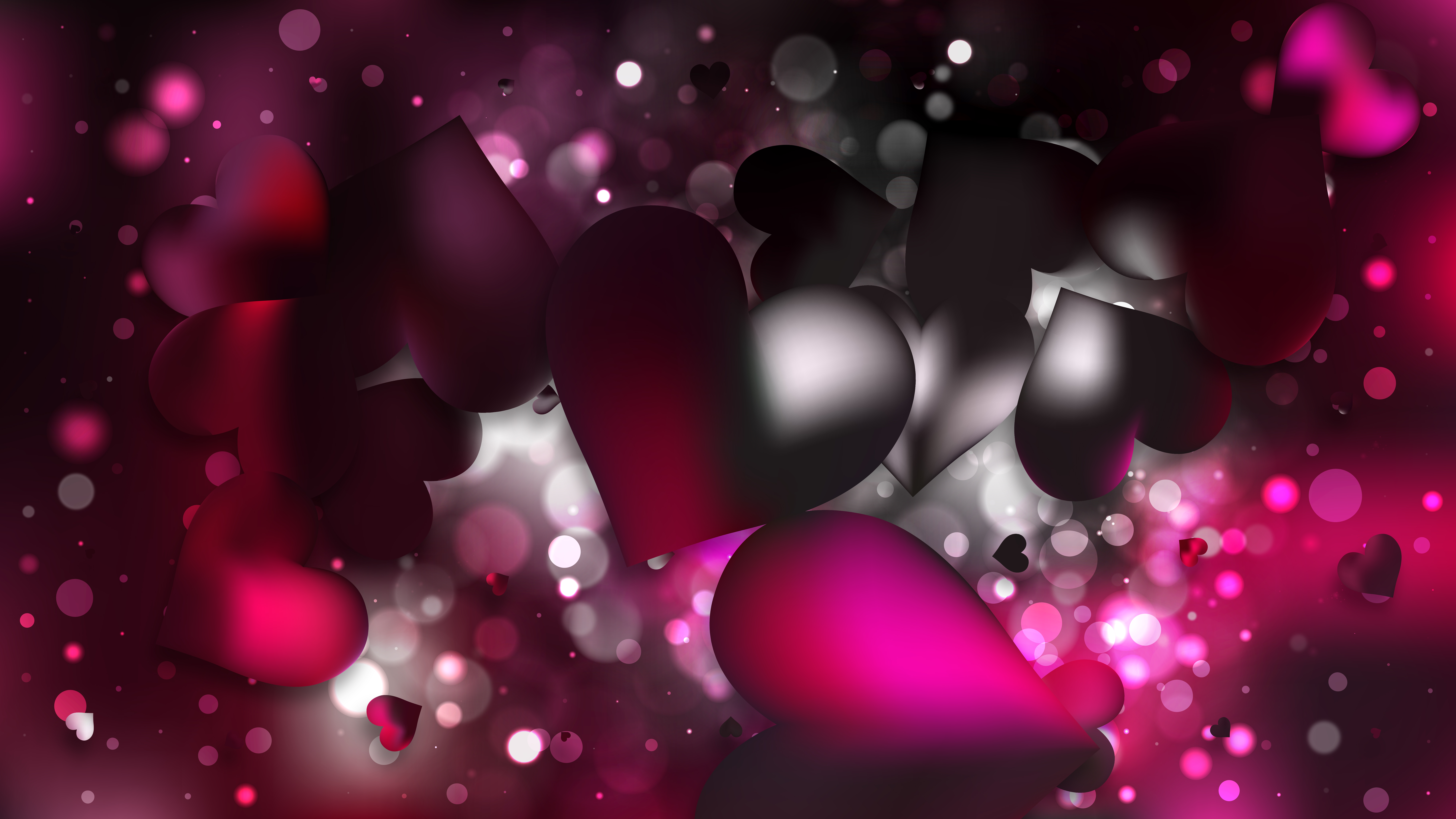 Pink And Black Heart Wallpaper Background Vector Image Pink And Black Hearts 8000x4500 Wallpaper Teahub Io