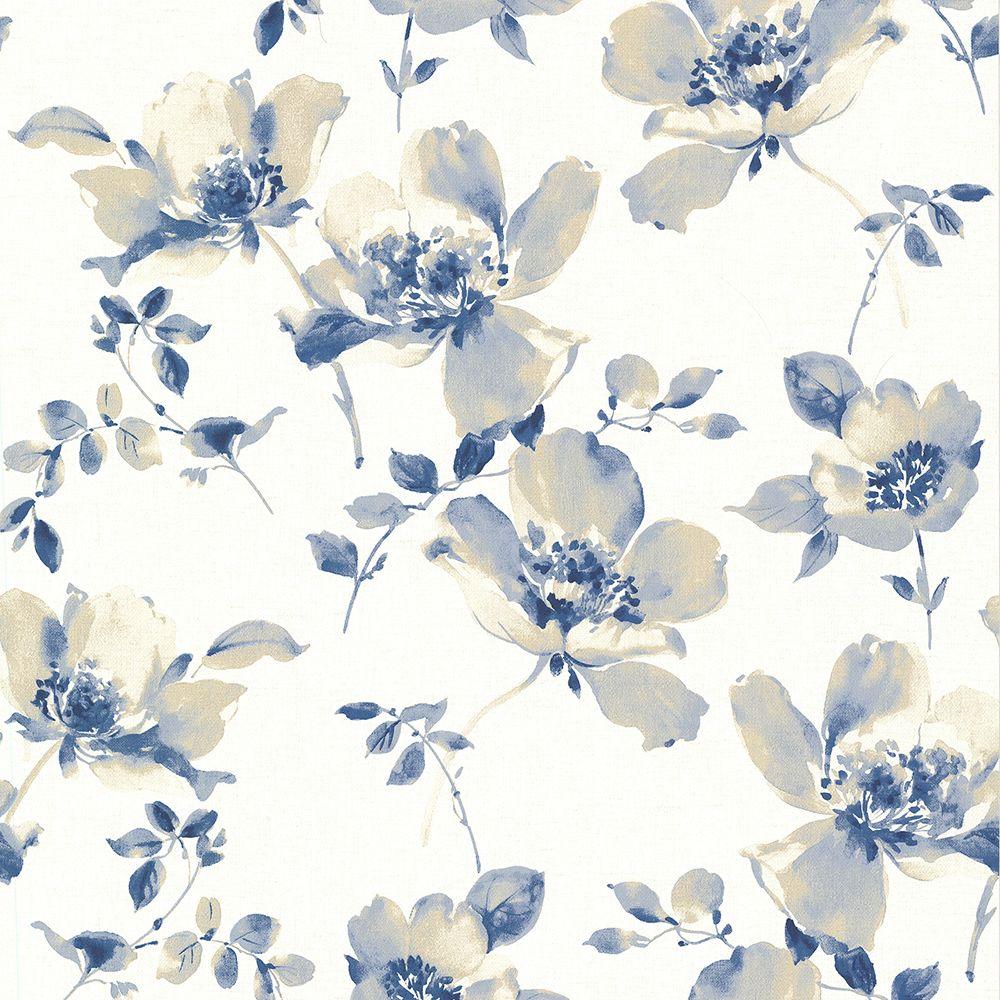 Floral Wallpaper Blue - HD Wallpaper 