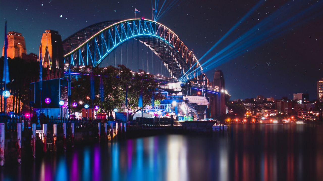 Sydney Harbour At Night - HD Wallpaper 