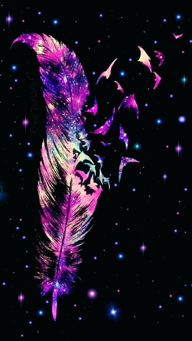 Feather Wallpaper Feather Wallpaper - Galaxy Feather Background - HD Wallpaper 