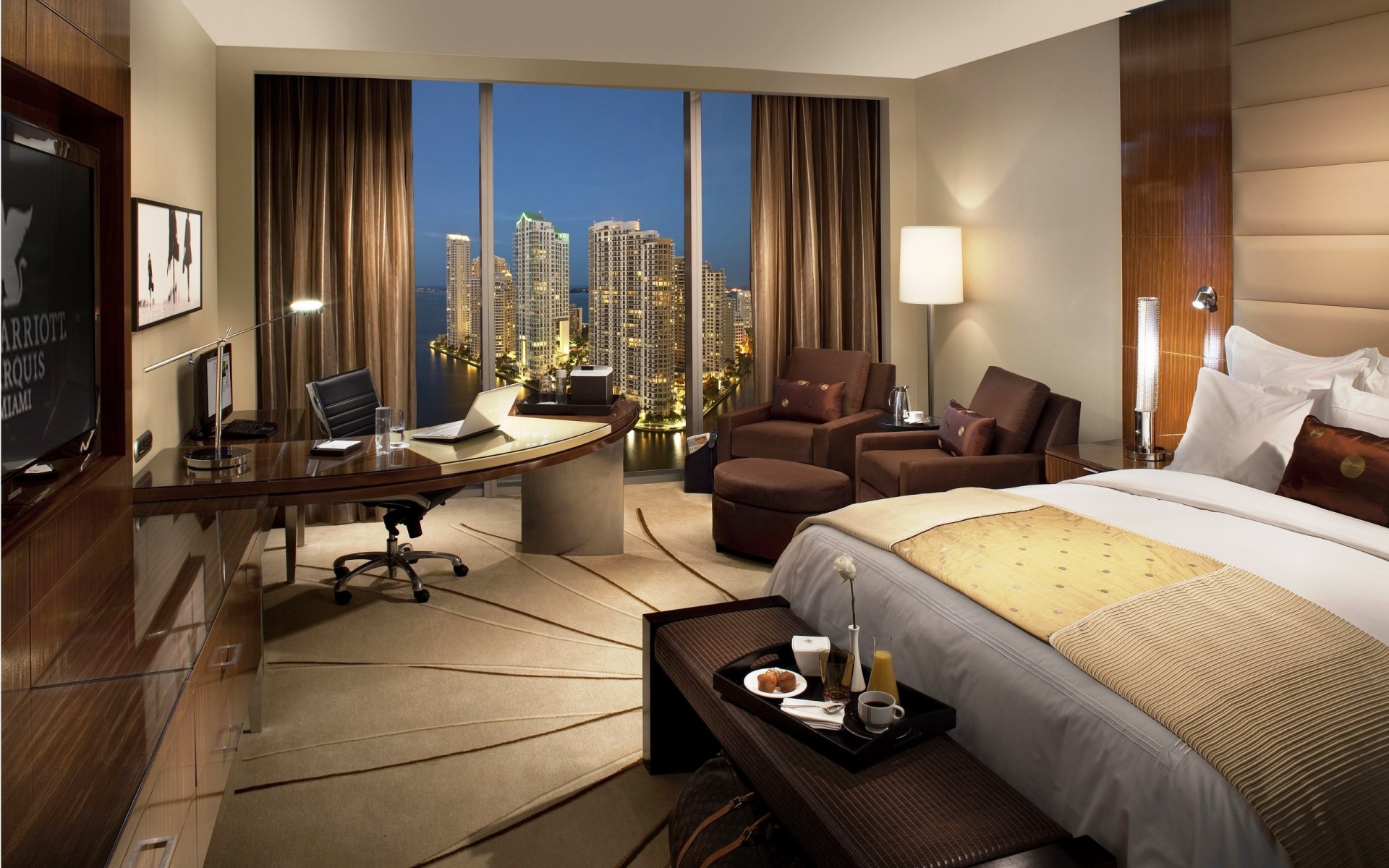 Hotel Room - HD Wallpaper 