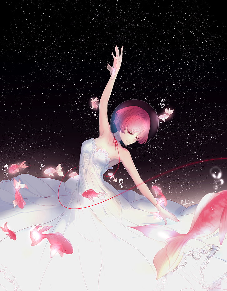 Anime Girl, Fishes, Ballet Dancer, Hd Wallpaper - Anime Girl Ballet Dancer - HD Wallpaper 