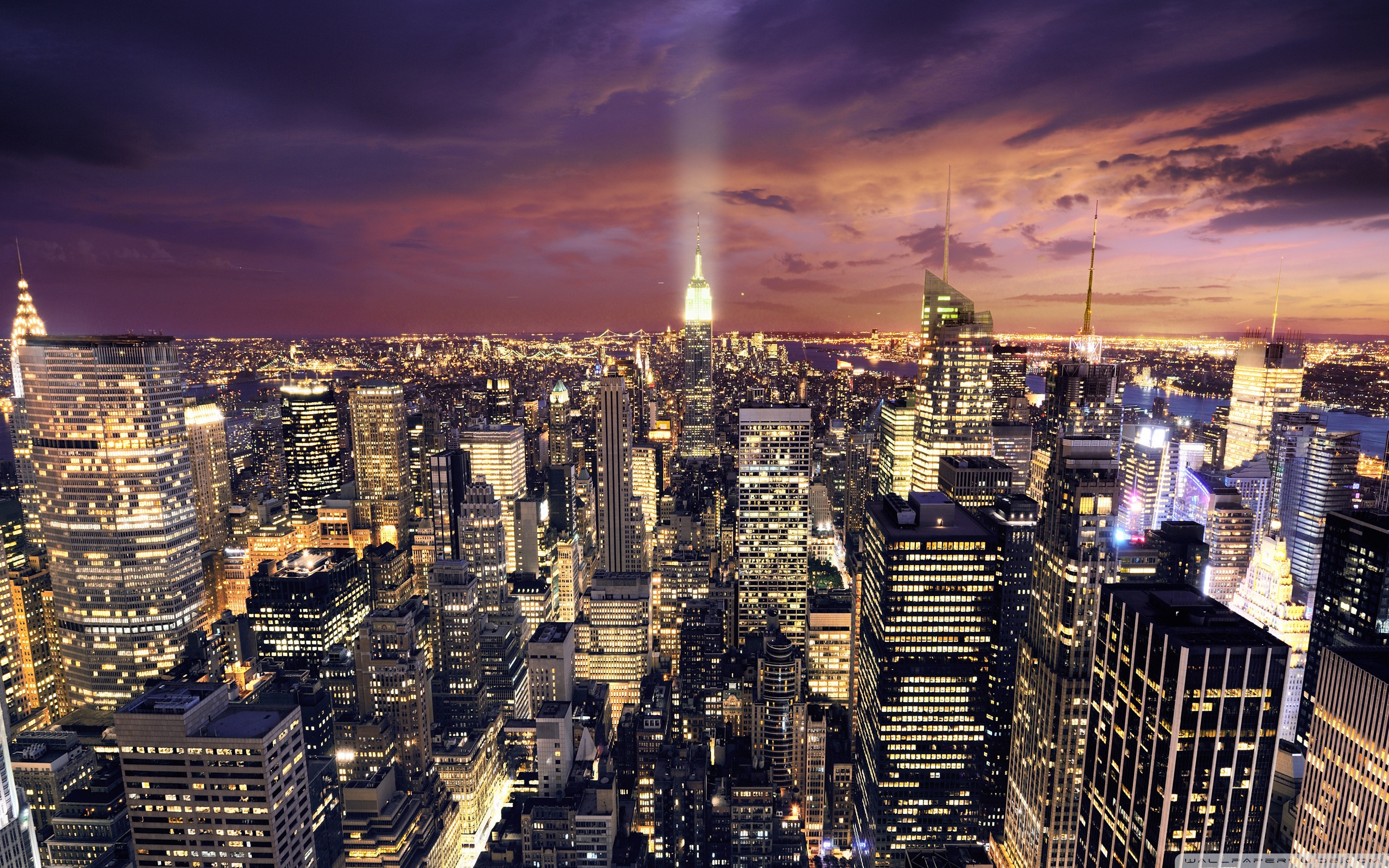 Manhattan Wallpaper - Manhattan View At Night - HD Wallpaper 