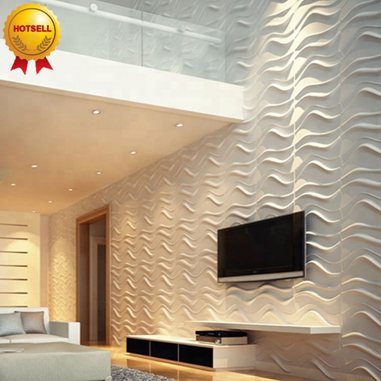 Modern 3d Pvc Board Decorative Wall Panel Clading Wallpaper - Modern Pvc Wall Panels Designs For Drawing Room - HD Wallpaper 