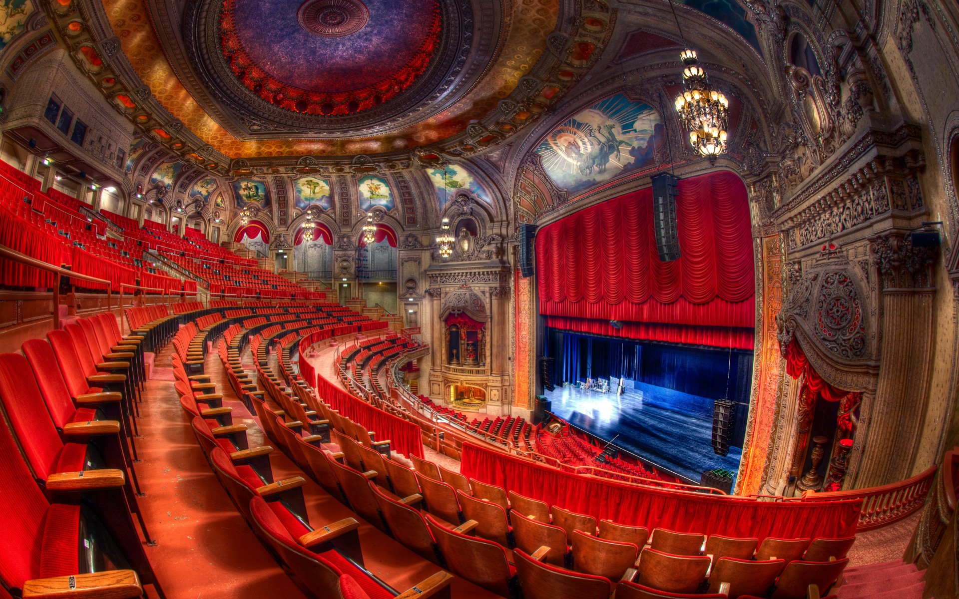 Opera House Computer Wallpapers, Desktop Backgrounds - Chicago Theater Balcony View - HD Wallpaper 