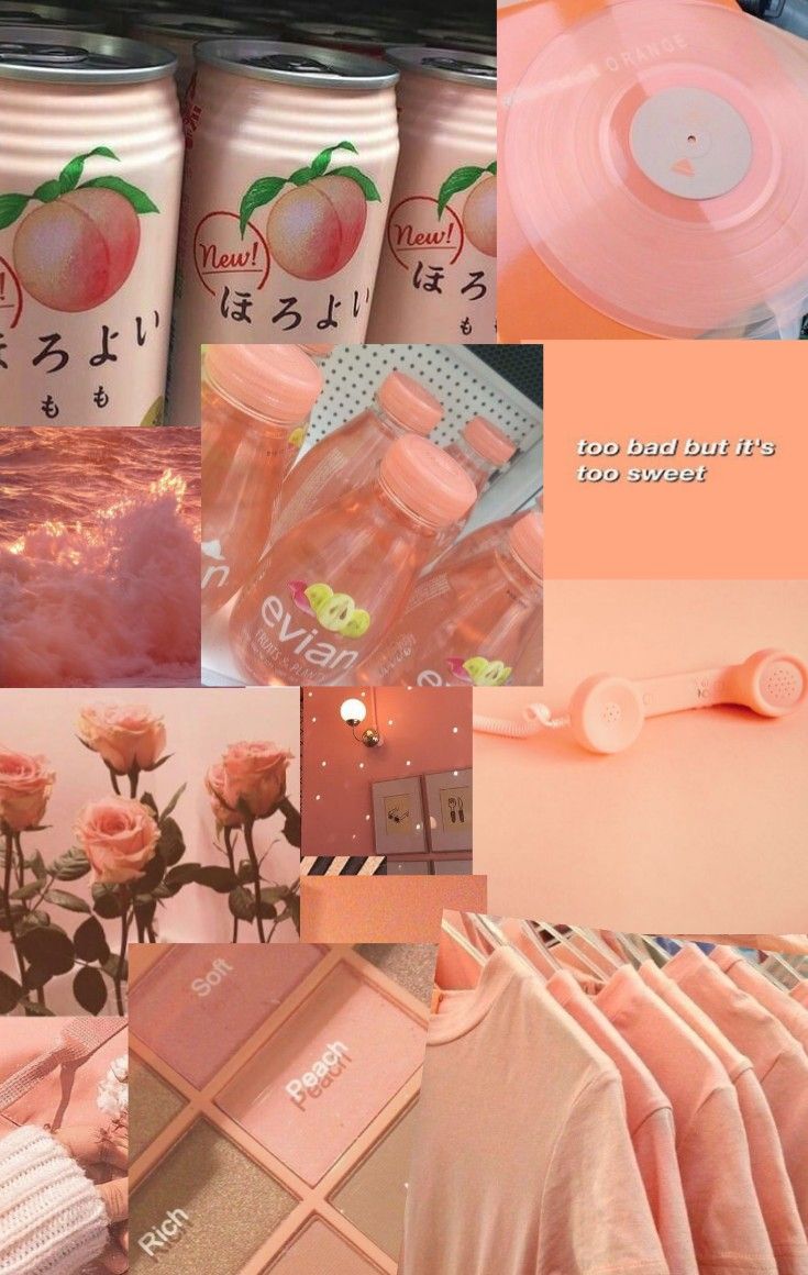 Peach Aesthetic Wallpaper Thingy Idk - Aesthetic Peach Drink Japan - HD Wallpaper 