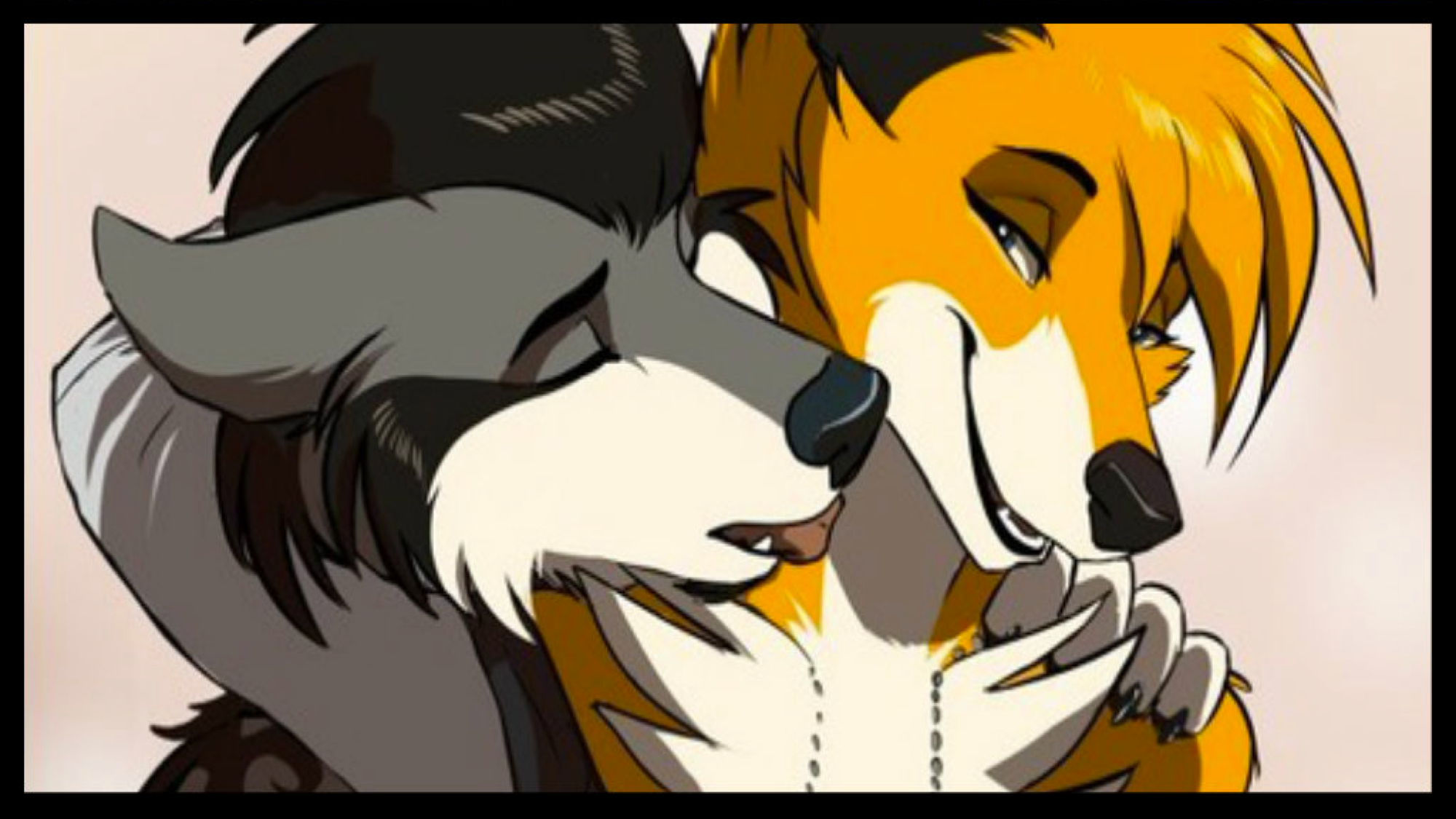 Furry Wallpapers - Wolf And And Fox Furry Couples - HD Wallpaper 