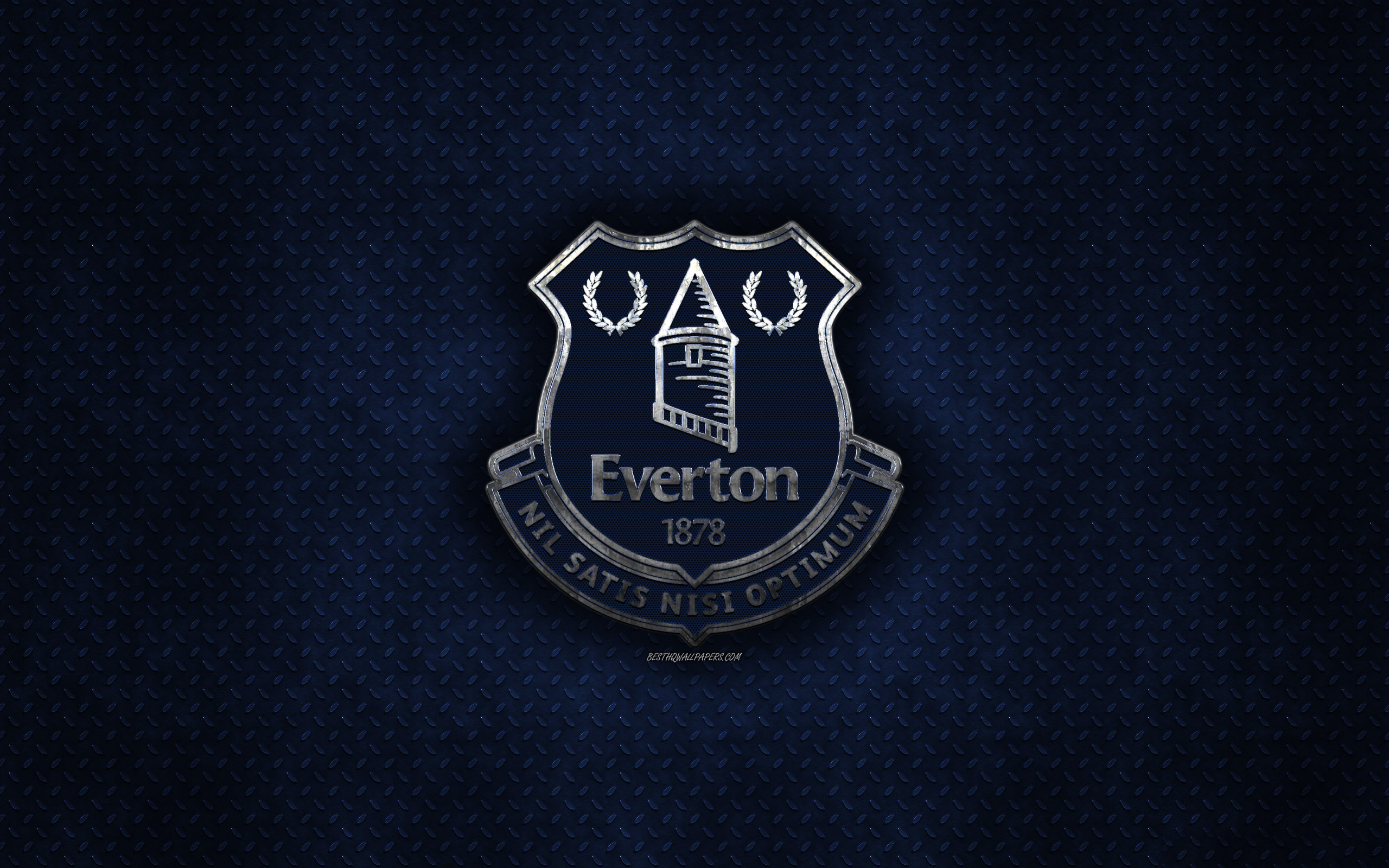 Everton Fc, English Football Club, Blue Metal Texture, - Everton - HD Wallpaper 